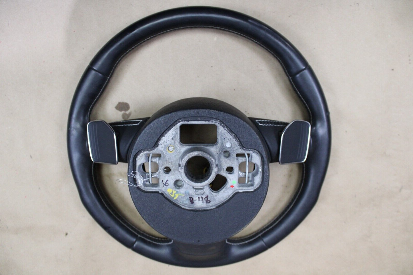 2013-2018 Audi S7 3 Spoke Steering Wheel Assembly Heated Tiptronic Black Leather
