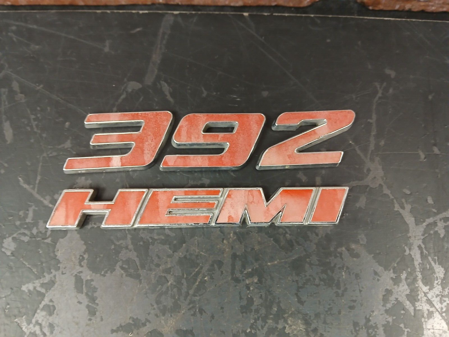Dodge 392 Hemi Engine Emblem Silver and Red Decal