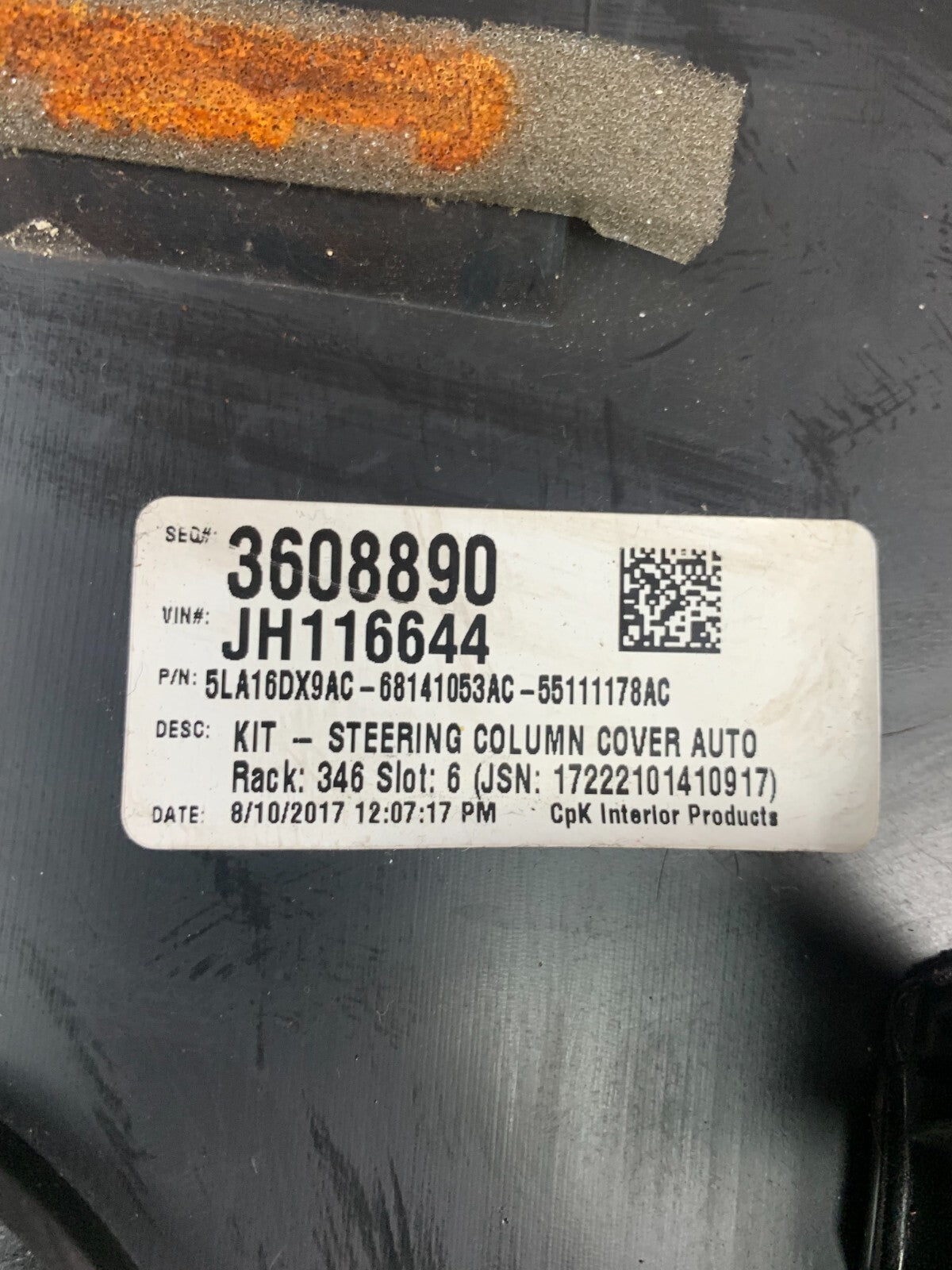 2015-2023 DODGE CHALLENGER SRT LOWER STEERING COLUMN COVER PANEL 5LA16DX9AC