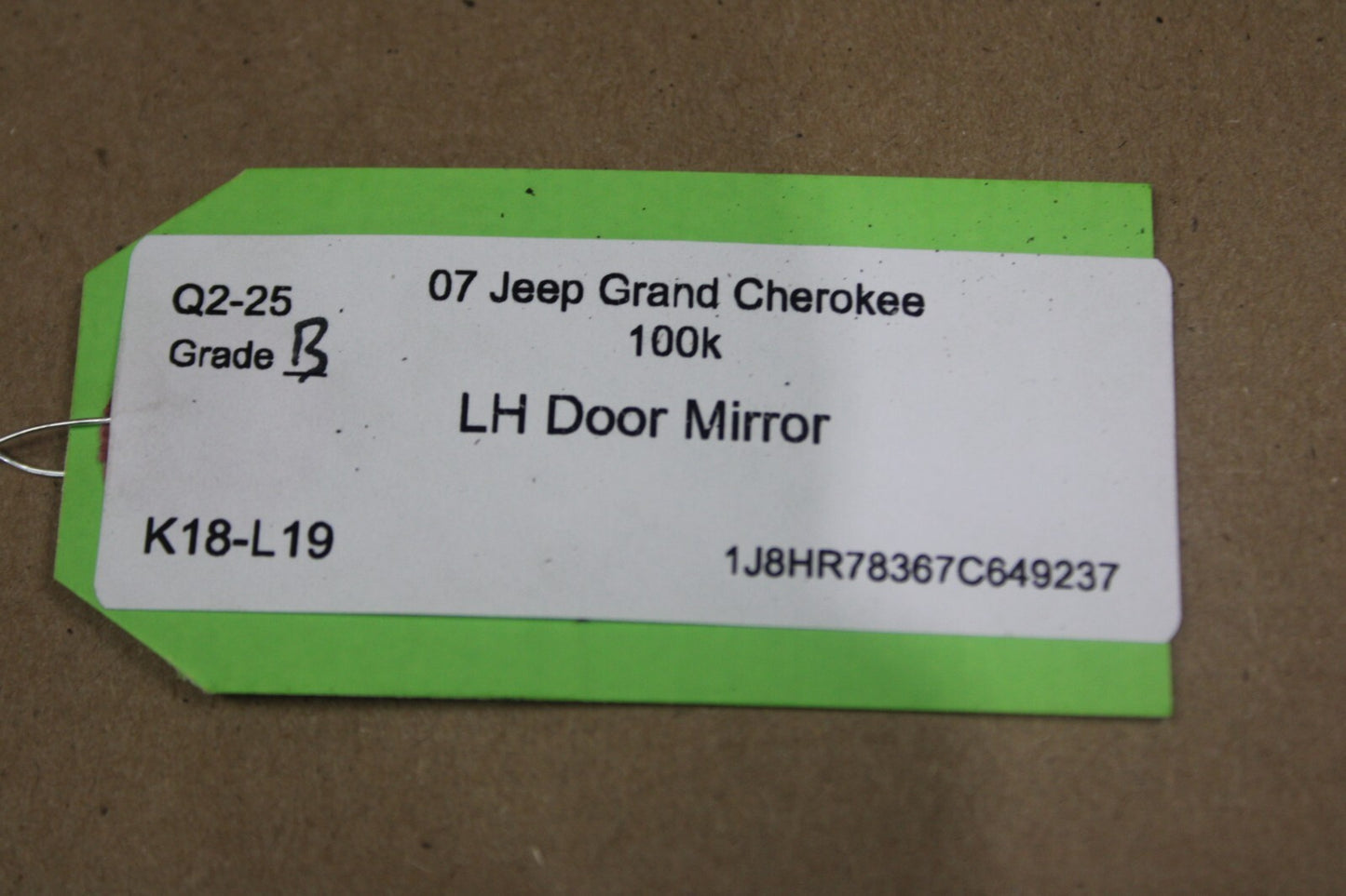 2005-2010 Jeep Grand Cherokee SRT8 Auto Dim Heated Driver LH Side Door Mirror