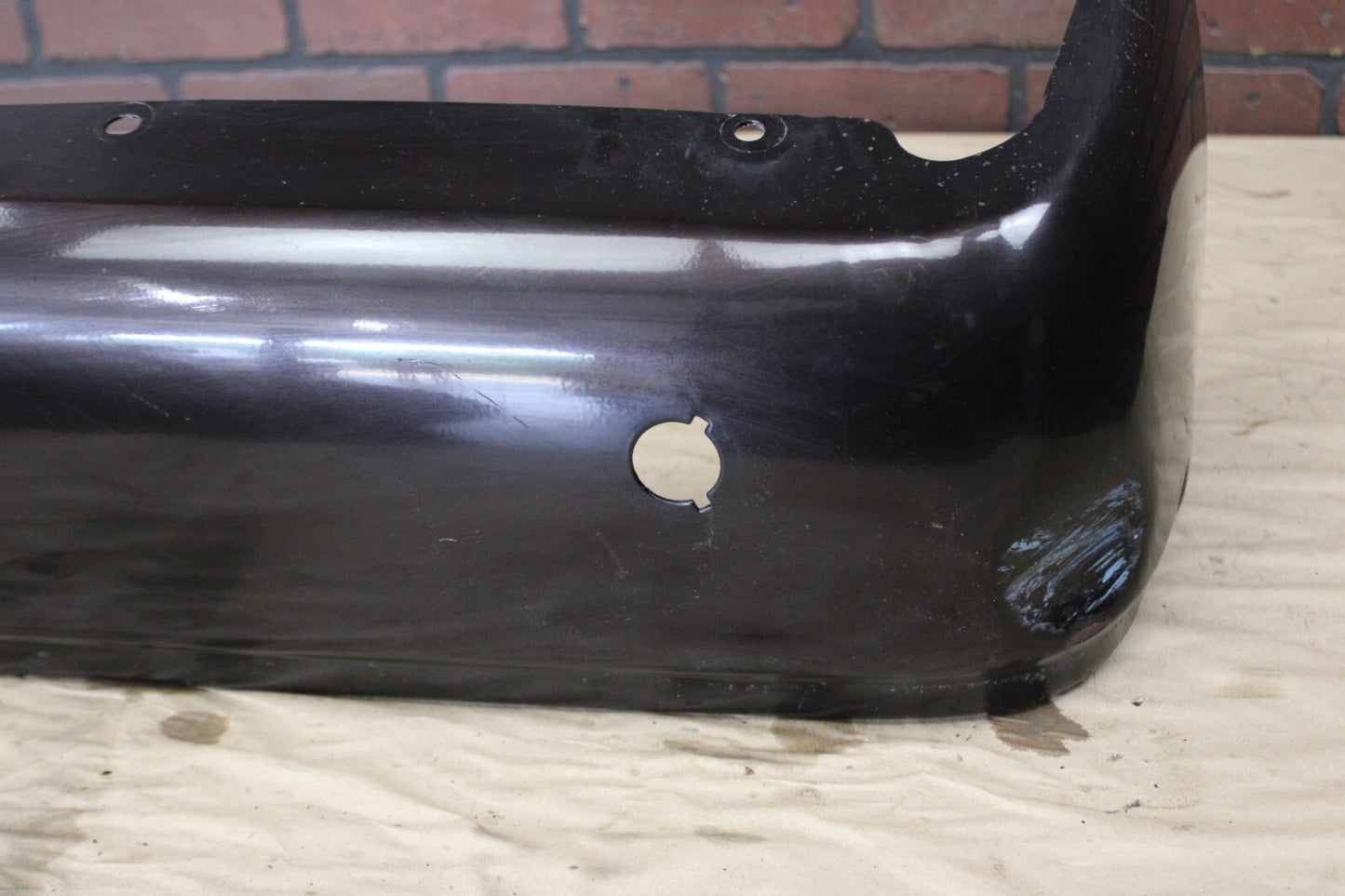 OEM 2008-2014 Ford F150 Rear Driver LH Side Bumper Corner End Cap w/ Sensor Hole