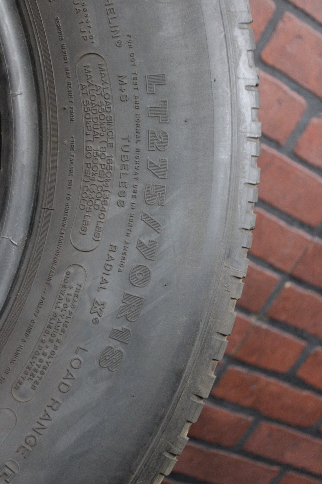 Michelin 18" LT 275/70R18 LTX A/T Used Tire 9/32nds
