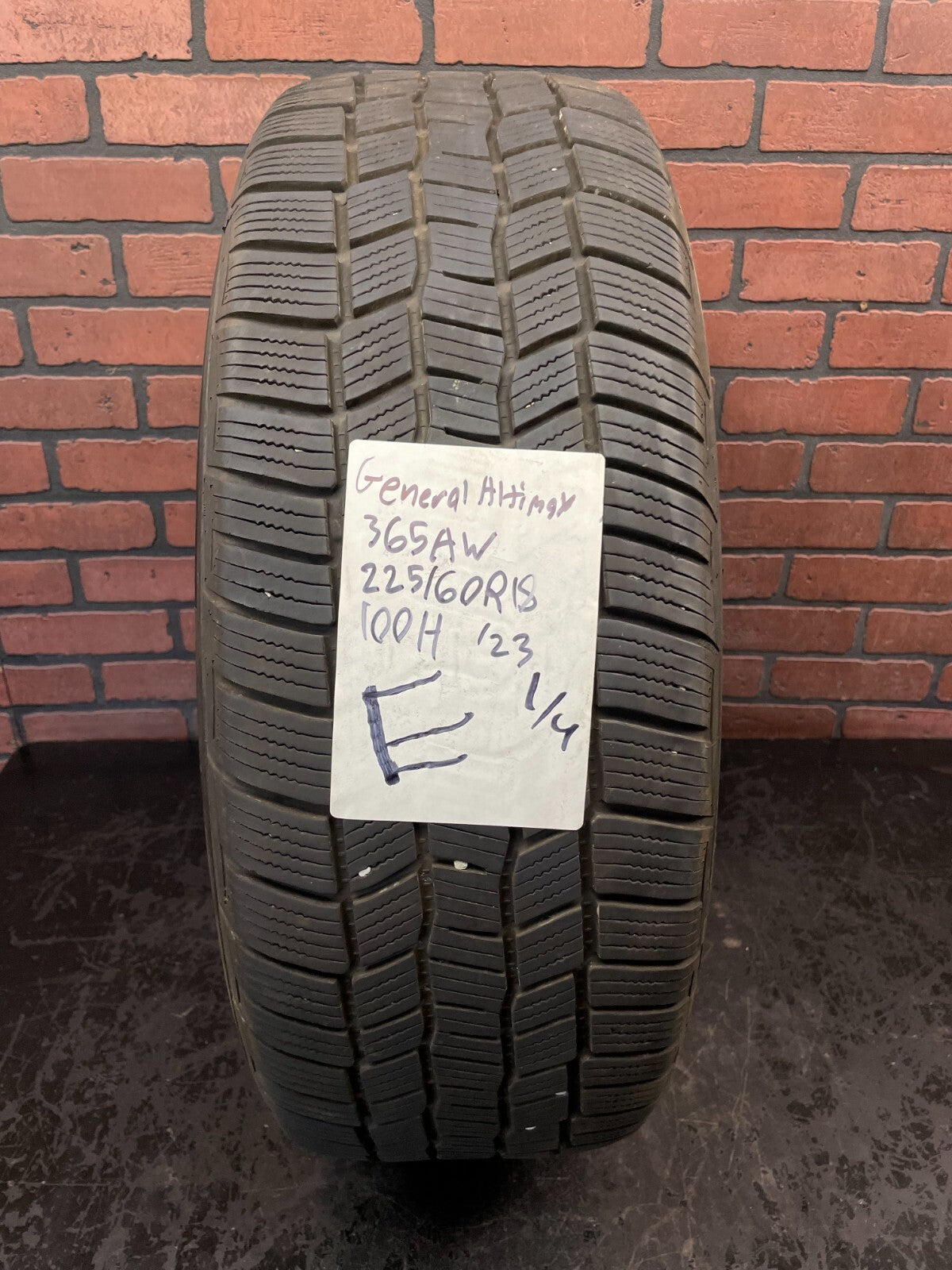 Used Full Set of 4 Tires 225/60R18 General Altimax 365 AW 100H - 6.5/32