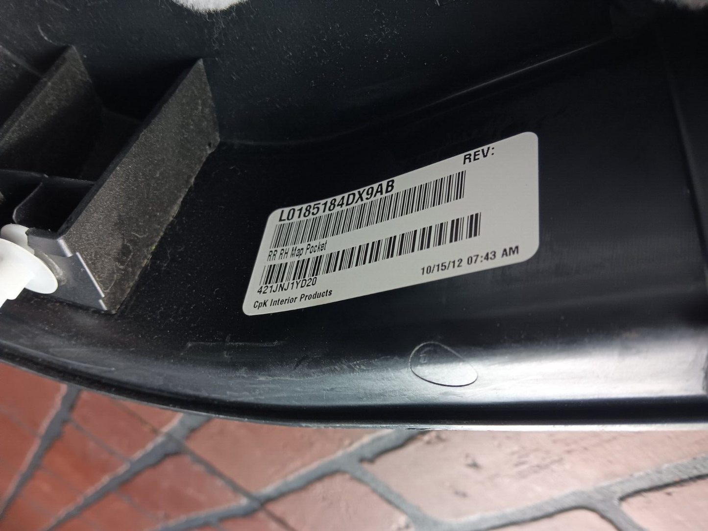 2011-2014 Dodge Charger Rear Passenger RH Side Interior Door Panel 1jr42dx9ai