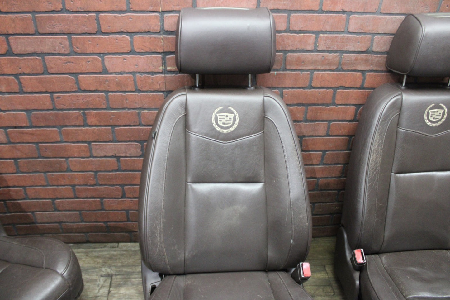 2010-2011 Cadillac Escalade Complete Full Front Rear Seat Set Brown Leather OEM