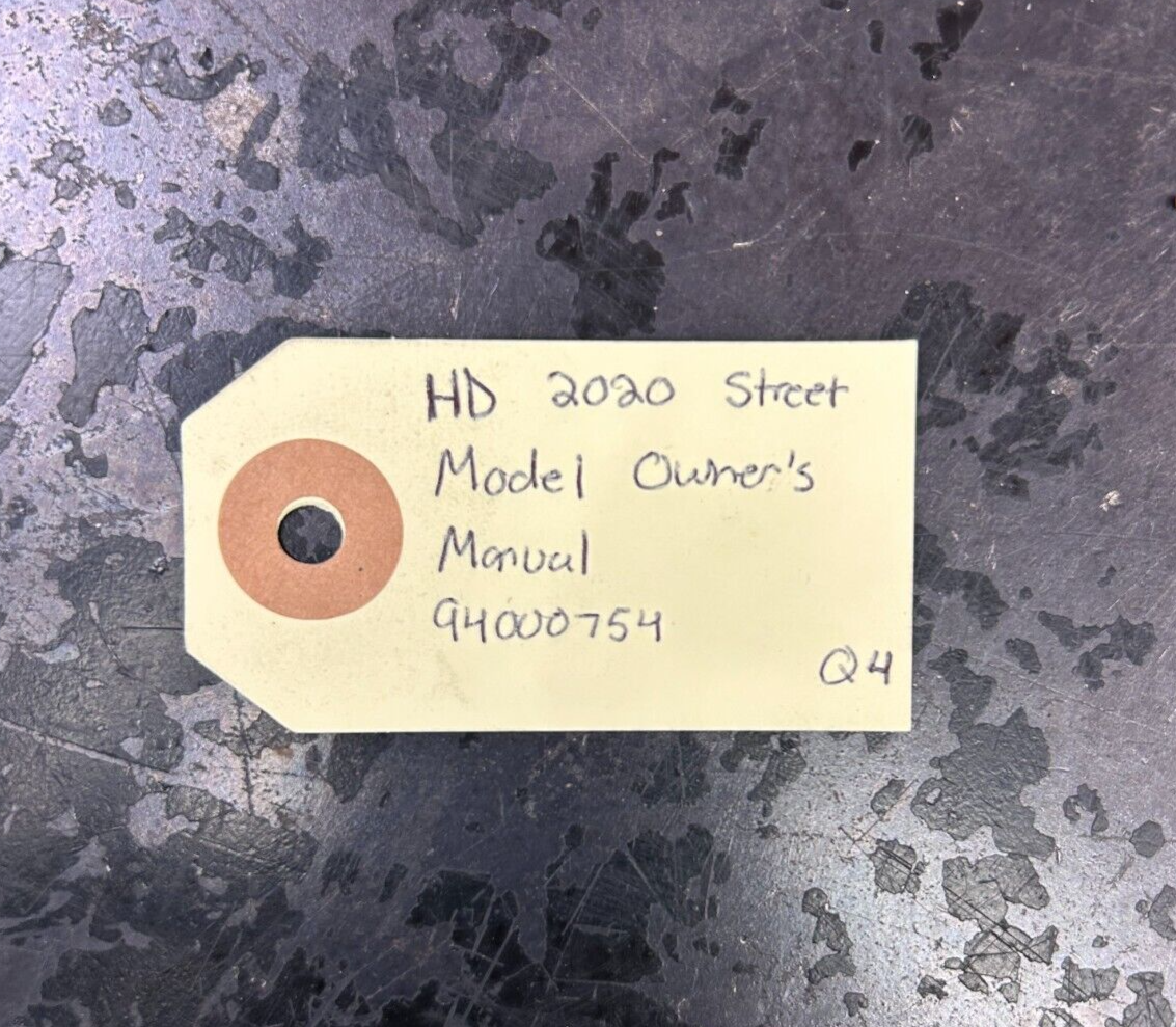 Harley Davidson 2020 Street Model Owner's Manual 94000754