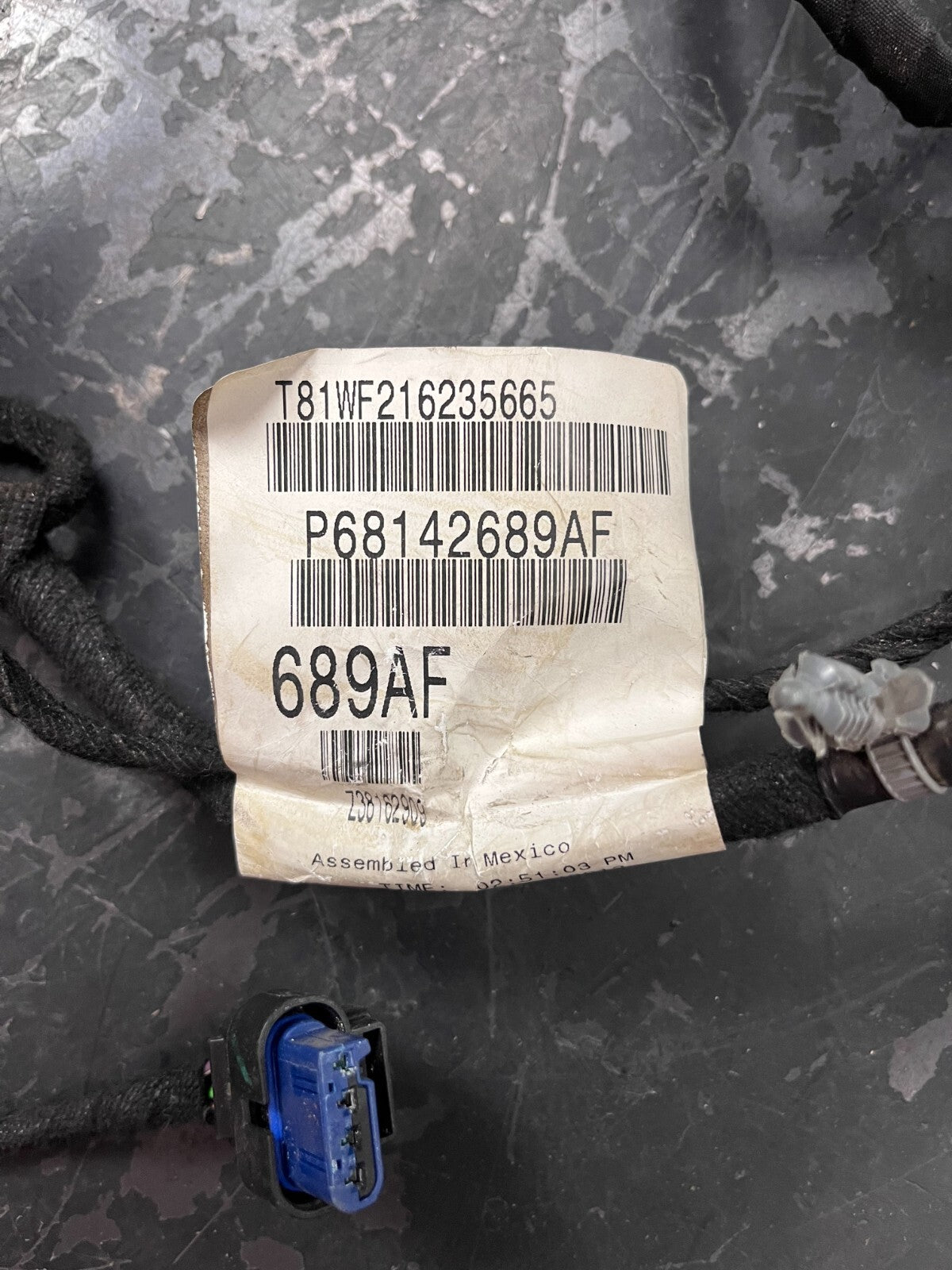 2012-2013 Dodge Dart Front Passenger RH Door Wire Wiring Harness OEM 68142689AF