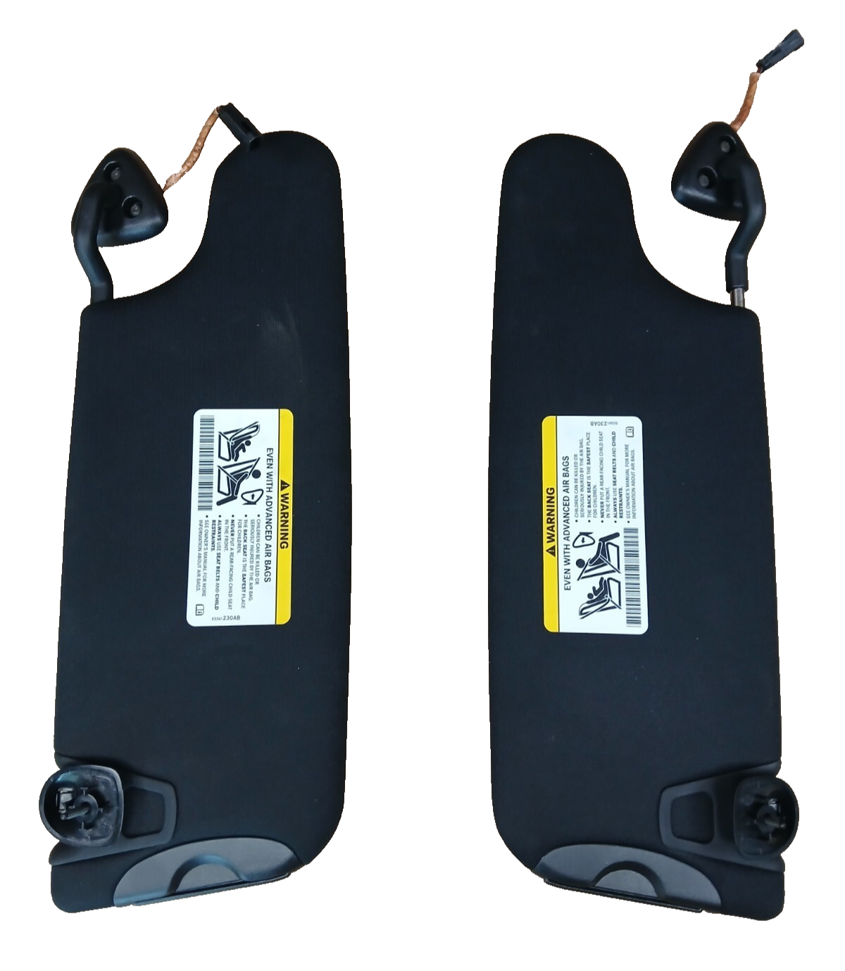 17-23 Dodge Challenger T/A Extendable Left & Right Sun Visor Set Pair OEM Black