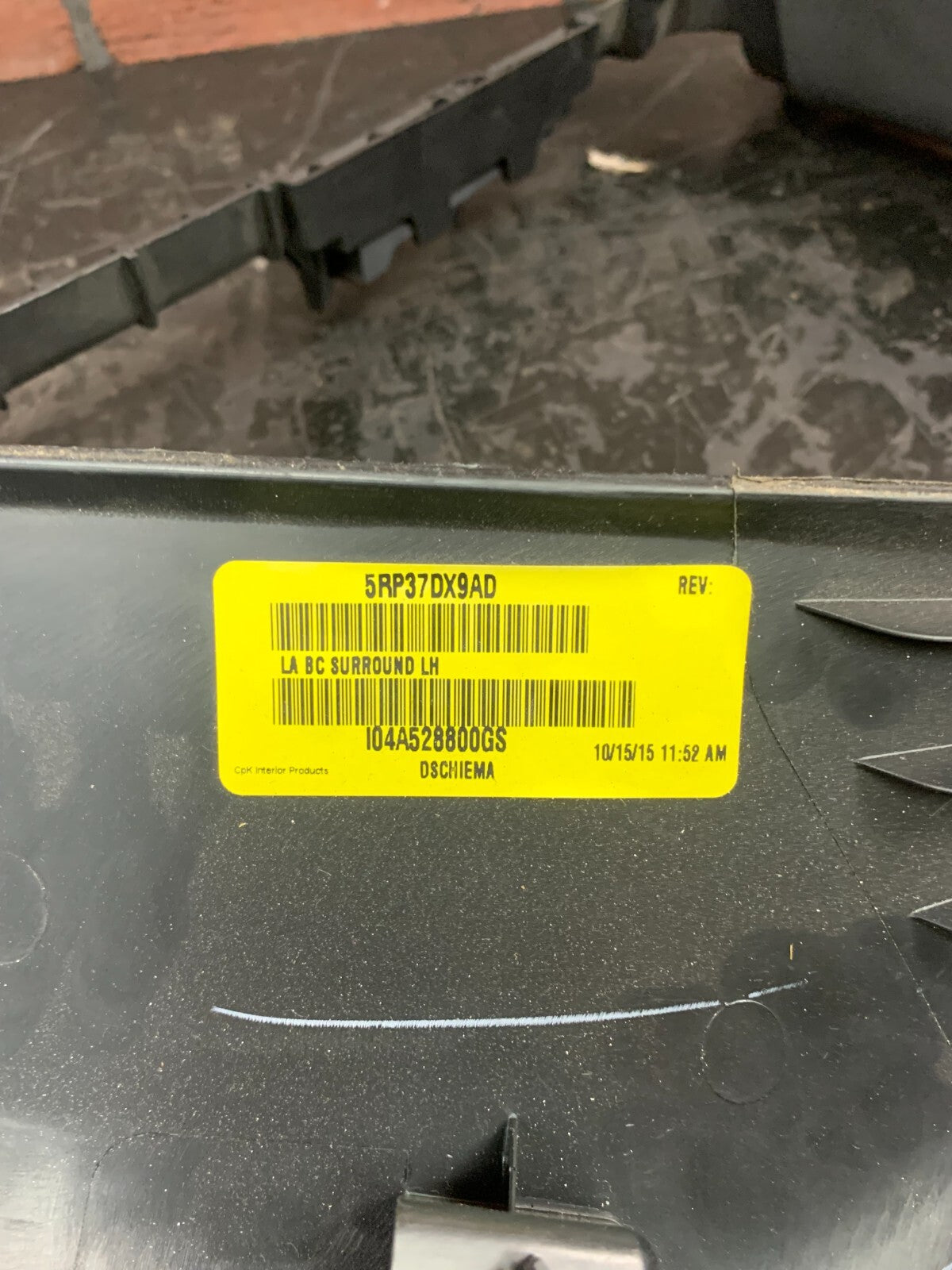 2015-2022 DODGE CHALLENGER REAR LEFT C PILLAR UPPER QUARTER TRIM PANEL COVER OEM