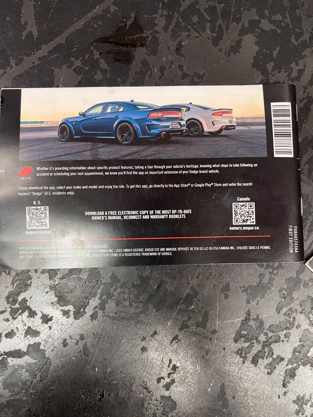 2020 Dodge Challenger Quick Reference Guide/Drive Mode Supplement Set OEM