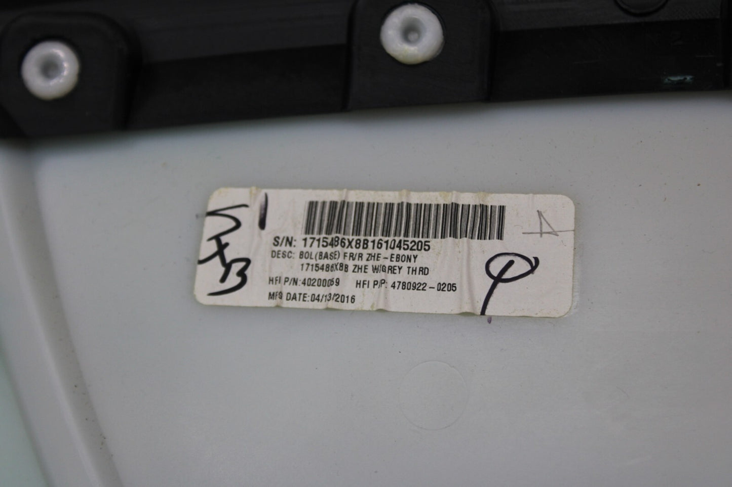 2015-2023 Mustang GT Black Suede Insert Passenger Right Interior Door Trim Panel