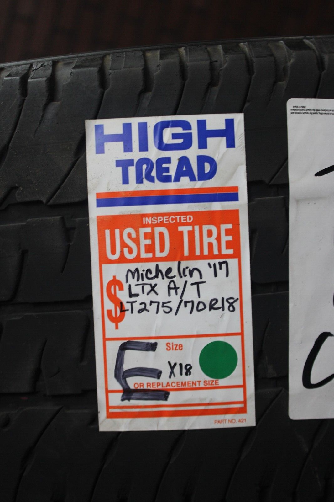 Michelin LTX A/T LT275/70R18 Used All Season Light Truck Highway Tire 6/32nds