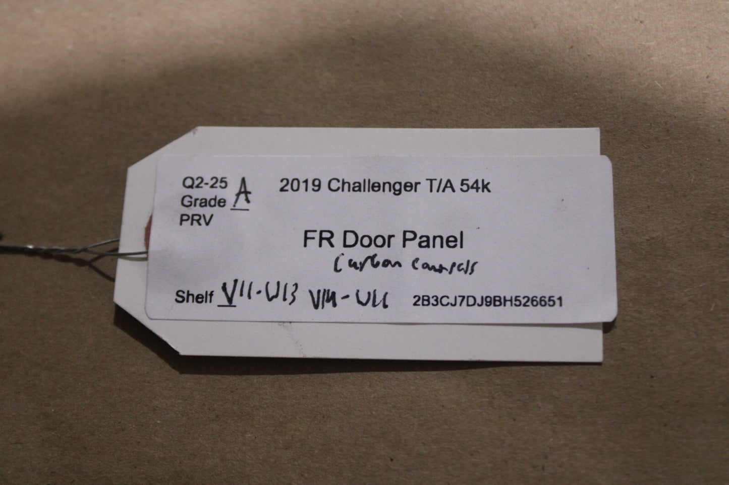 15-19 Dodge Challenger OEM Front Passenger RH Side Door Panel Carbon 5PS241X9AH
