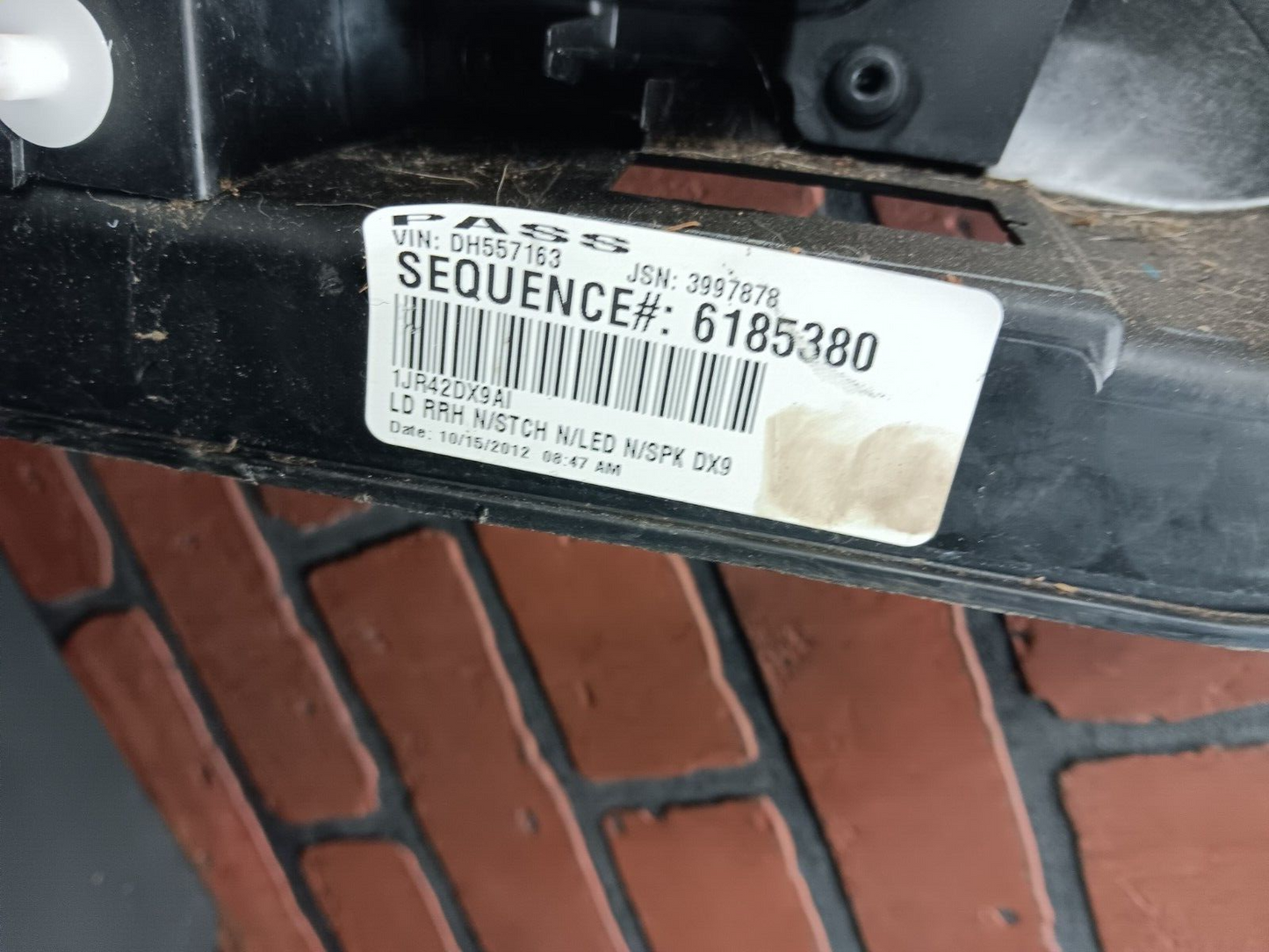 2011-2014 Dodge Charger Rear Passenger RH Side Interior Door Panel 1jr42dx9ai