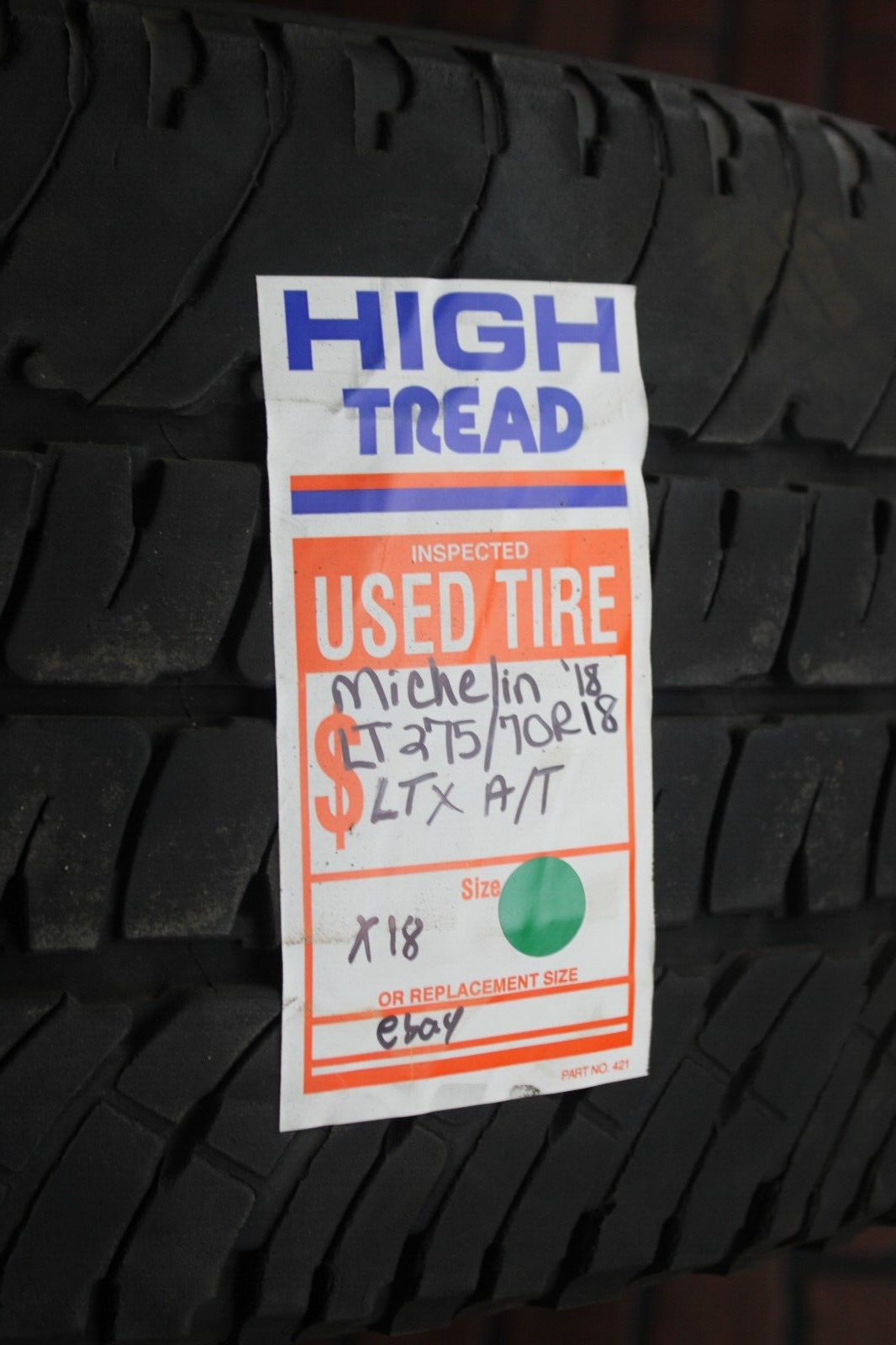 Michelin 18" LT 275/70R18 LTX A/T Used Tire 9/32nds