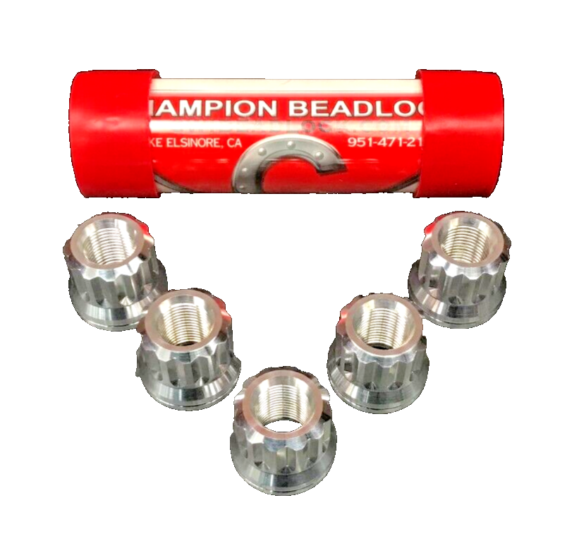 Champion Beadlock set of 5 pcs 12 mm x 1.5 Polished Machined Lug Nuts