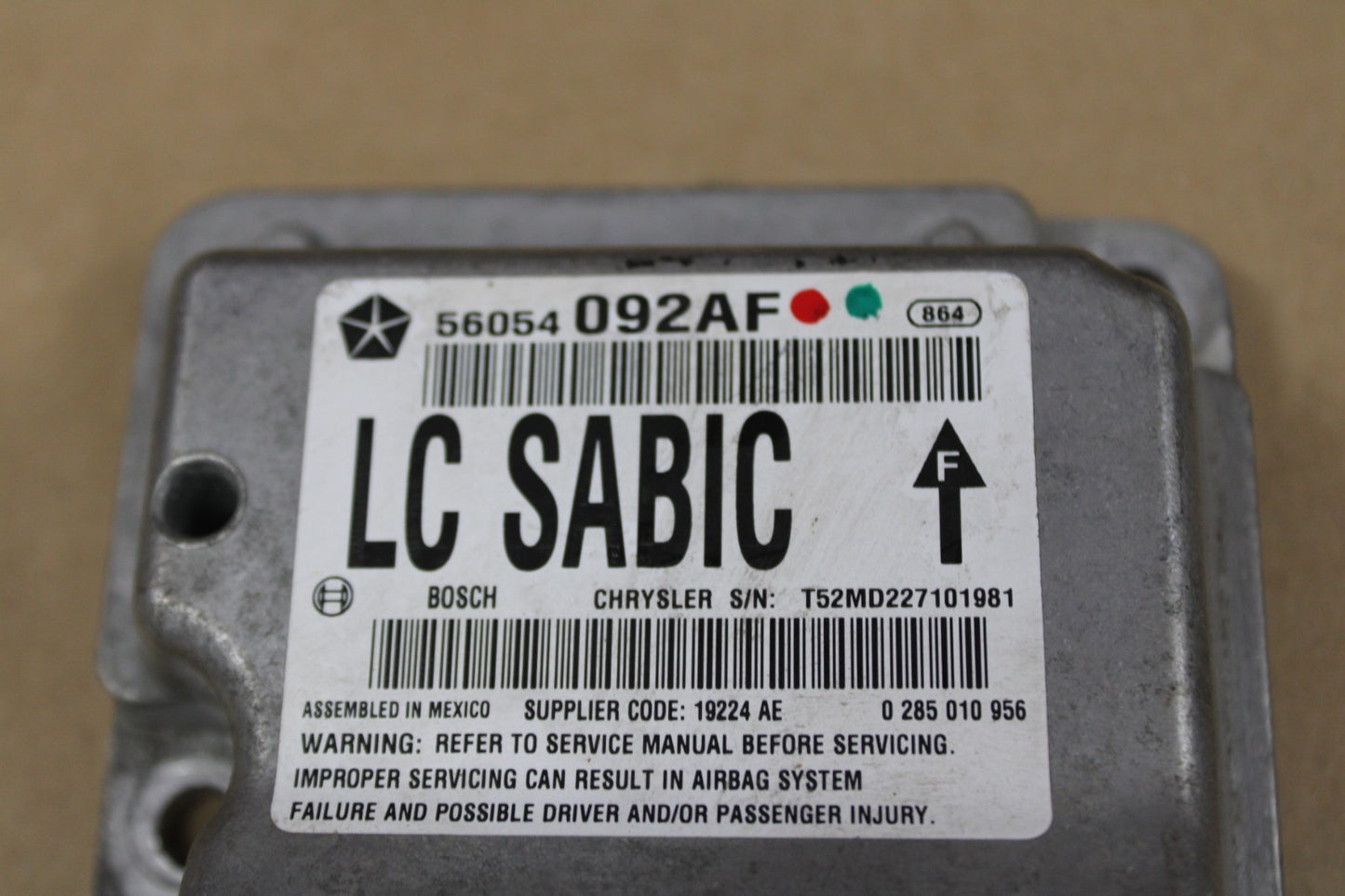 2011-2014 Dodge Challenger SRT8 Occupant Restraint Control Module OEM 56054092AF