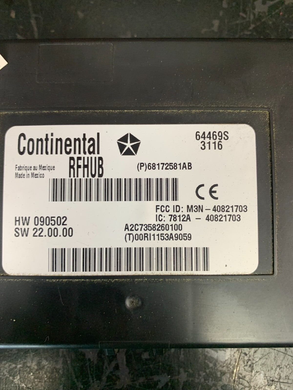 2013 Charger Journey 300 RFHUB Receiver Control Module OEM Mopar 68172581AB