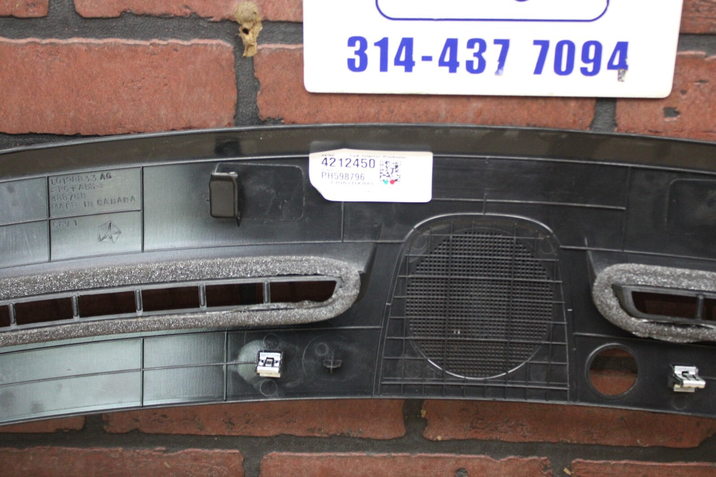 11-23 DODGE CHARGER DASH DEFROSTER GRILLE DEFROST VENT PANEL OEM 1JQ67DX9AL