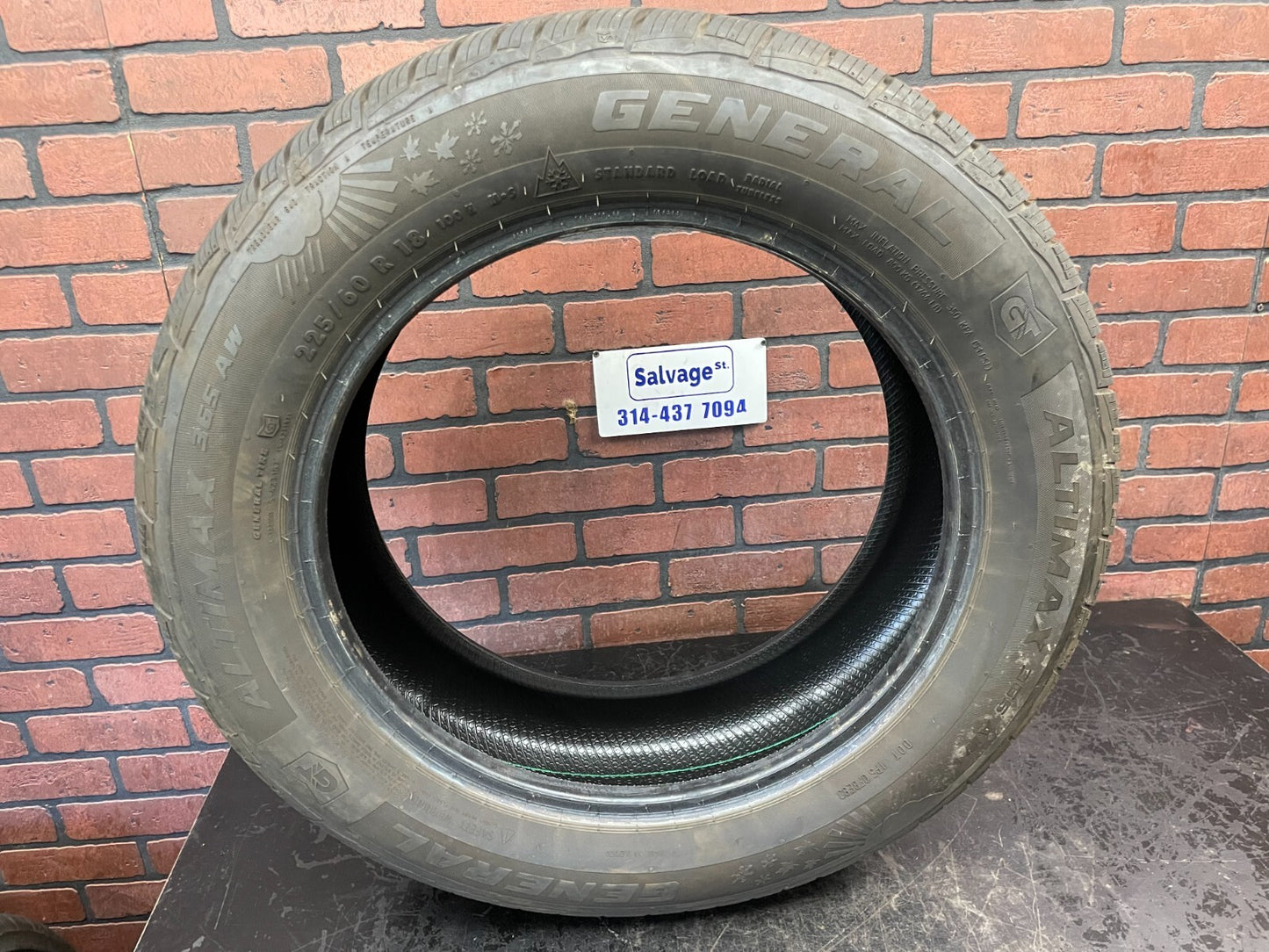 Used Full Set of 4 Tires 225/60R18 General Altimax 365 AW 100H - 6.5/32