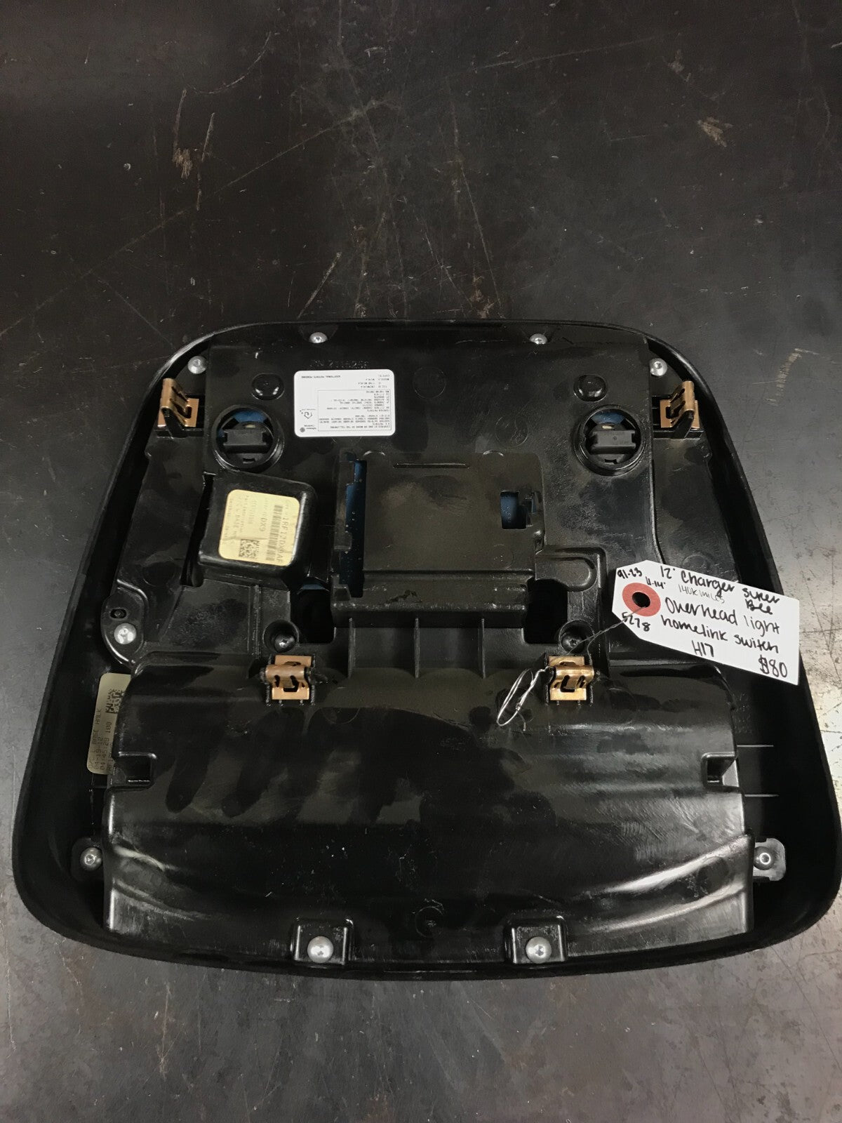 2011-2014 Charger 300 SRT Black Roof Overhead Console w/ Lights & Storage