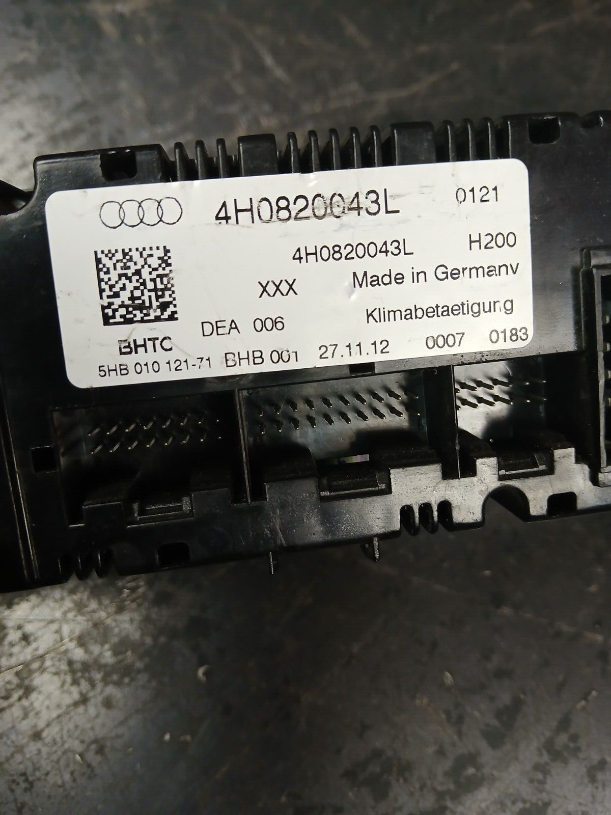 2011-2014 Audi A8 HVAC Climate Control Temperate Module Assembly 4h0 820 043 l