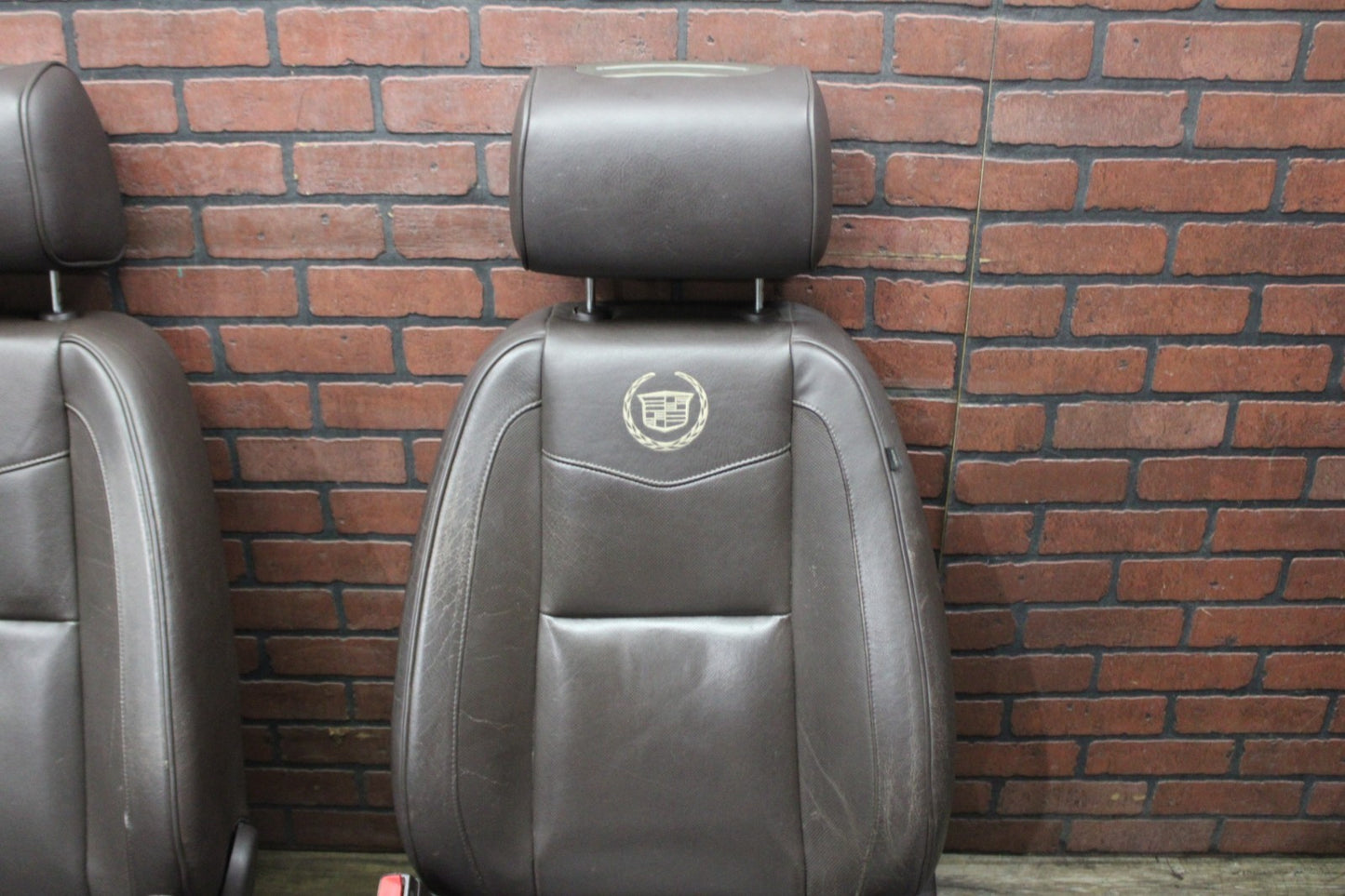 2010-2011 Cadillac Escalade Complete Full Front Rear Seat Set Brown Leather OEM