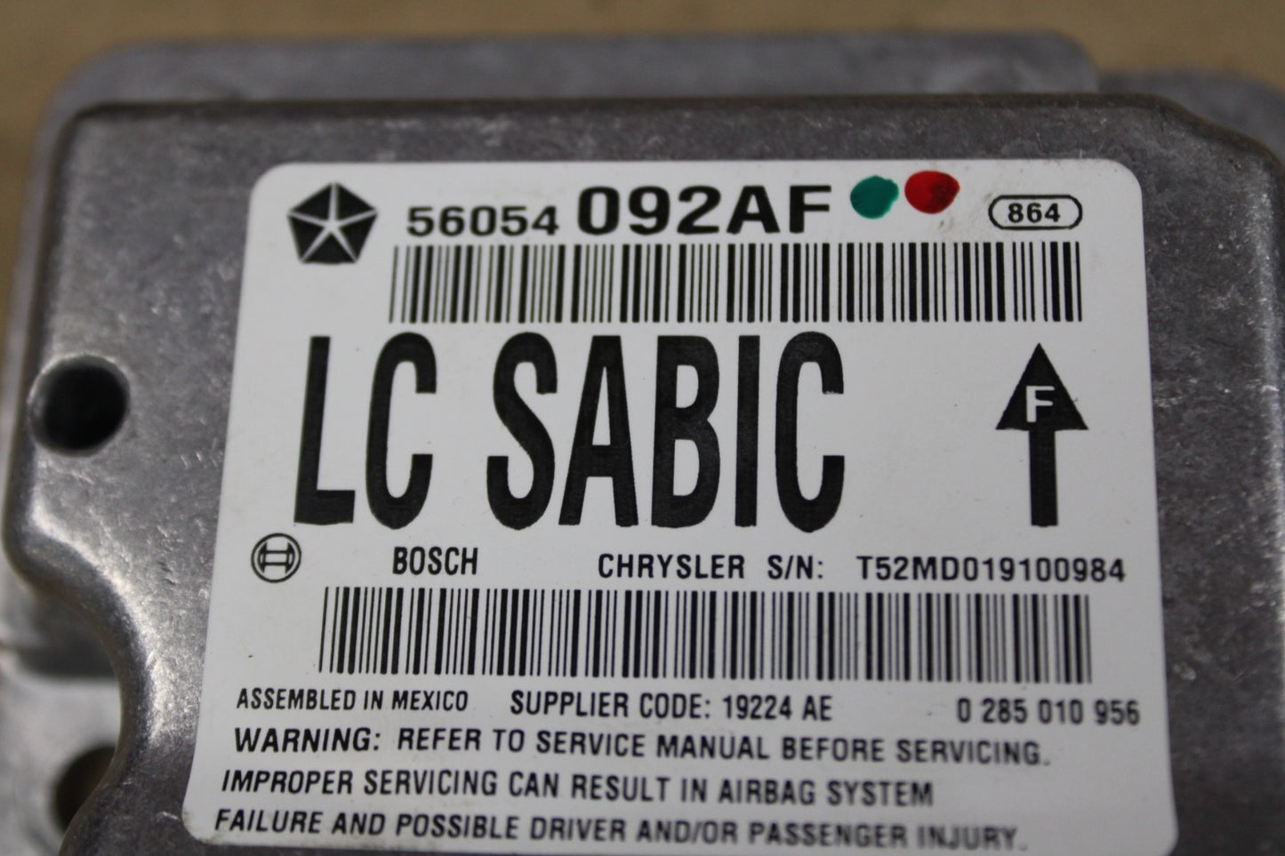 2011-2014 Dodge Challenger SRT8 Occupant Restraint Control Module 56054092AF