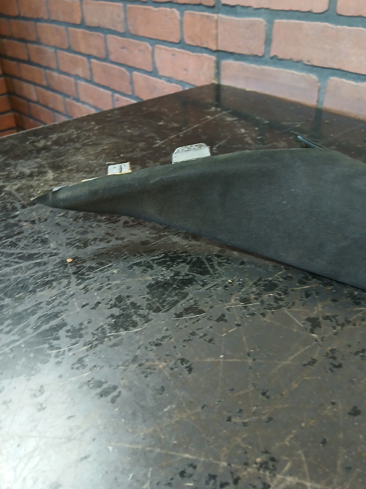 2008-2014 DODGE CHALLENGER OEM LEFT SIDE A PILLAR DARK SLATE GENUINE SUEDE.