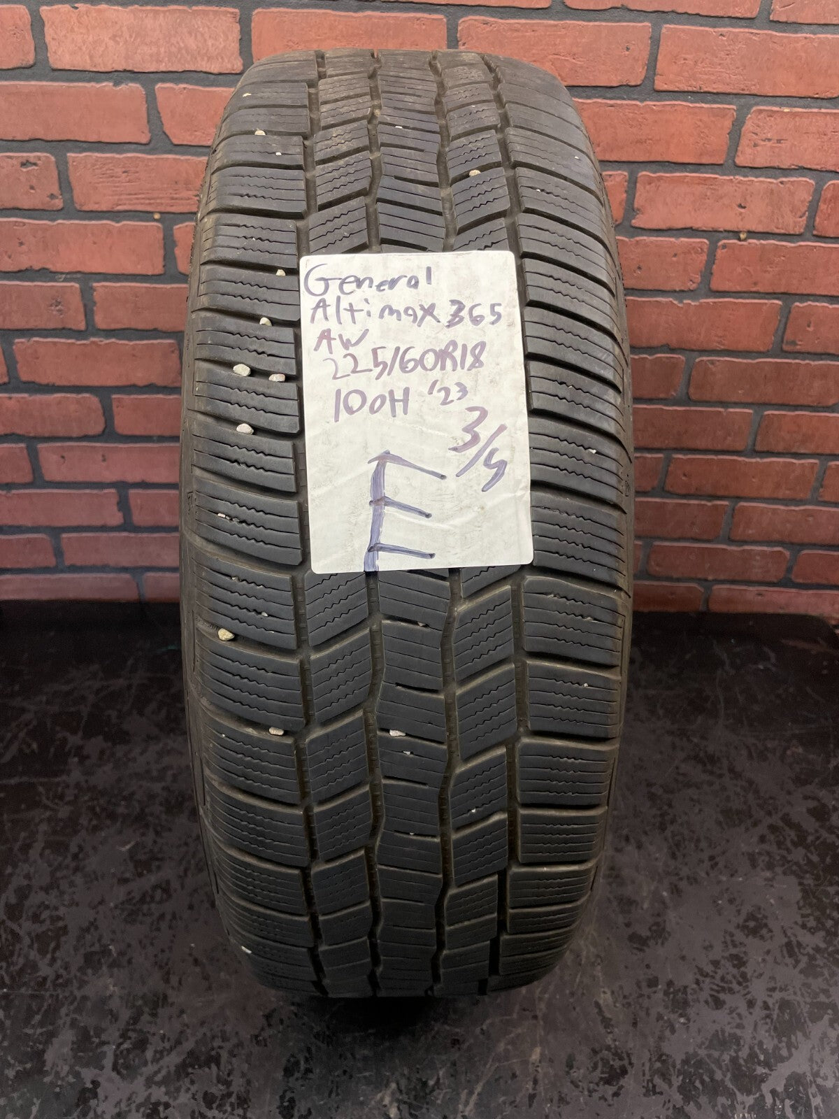 Used Full Set of 4 Tires 225/60R18 General Altimax 365 AW 100H - 6.5/32
