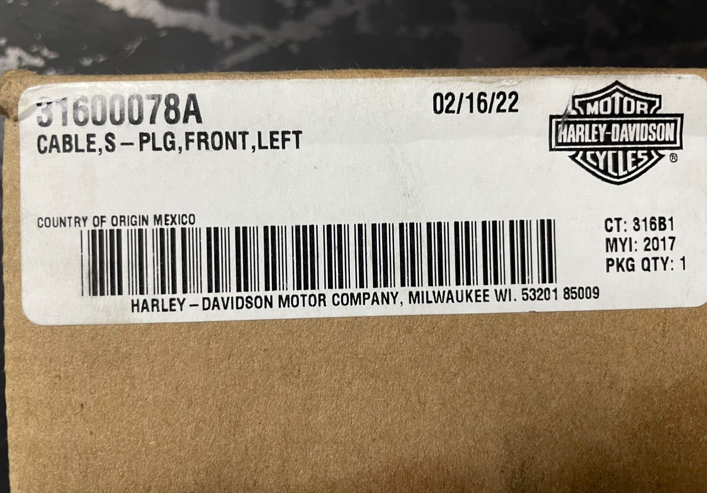 Harley Davidson Touring 18-22 Front Left Spark Plug Cable 31600078A