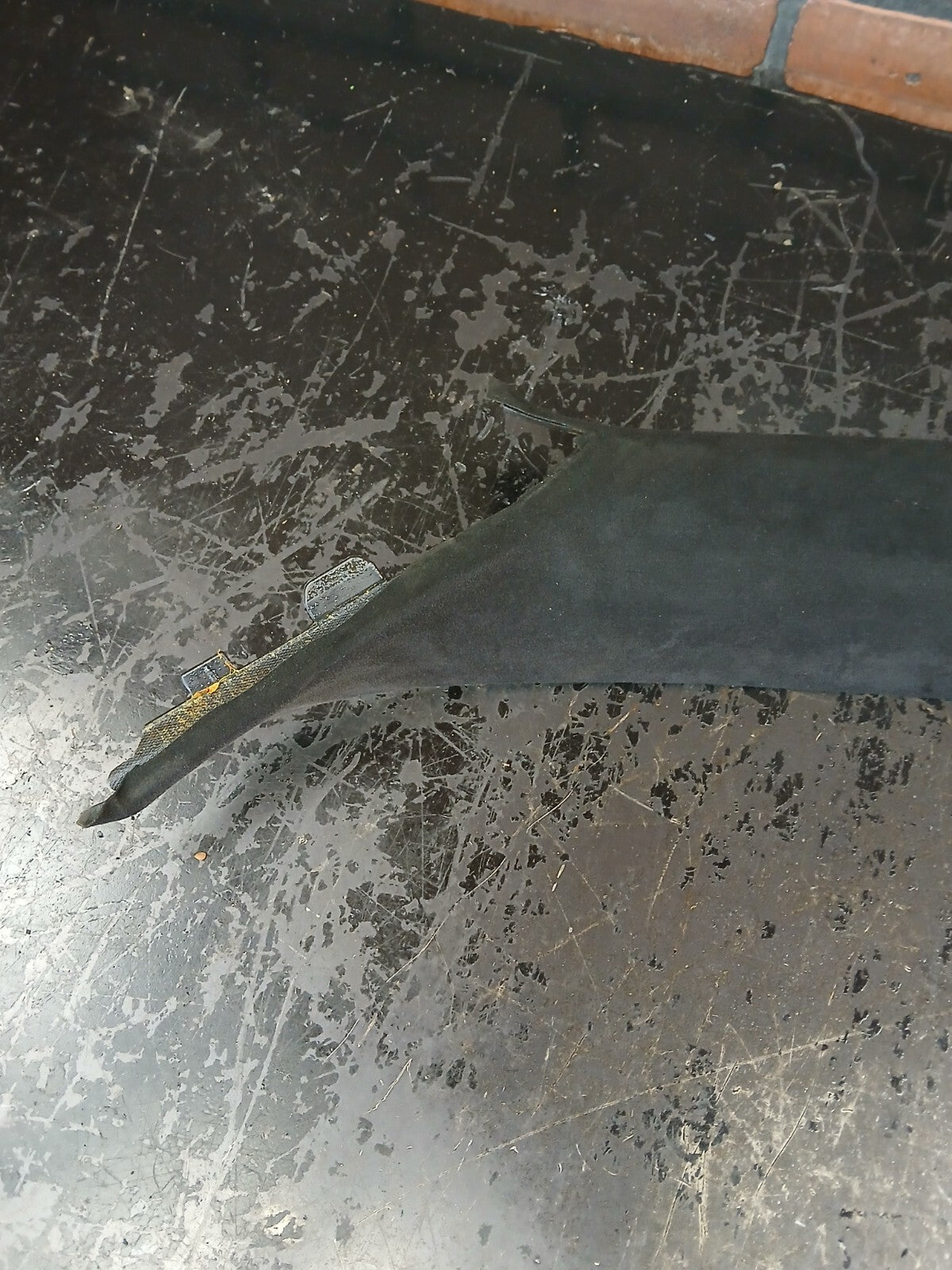 2008-2014 DODGE CHALLENGER OEM LEFT SIDE A PILLAR DARK SLATE GENUINE SUEDE.