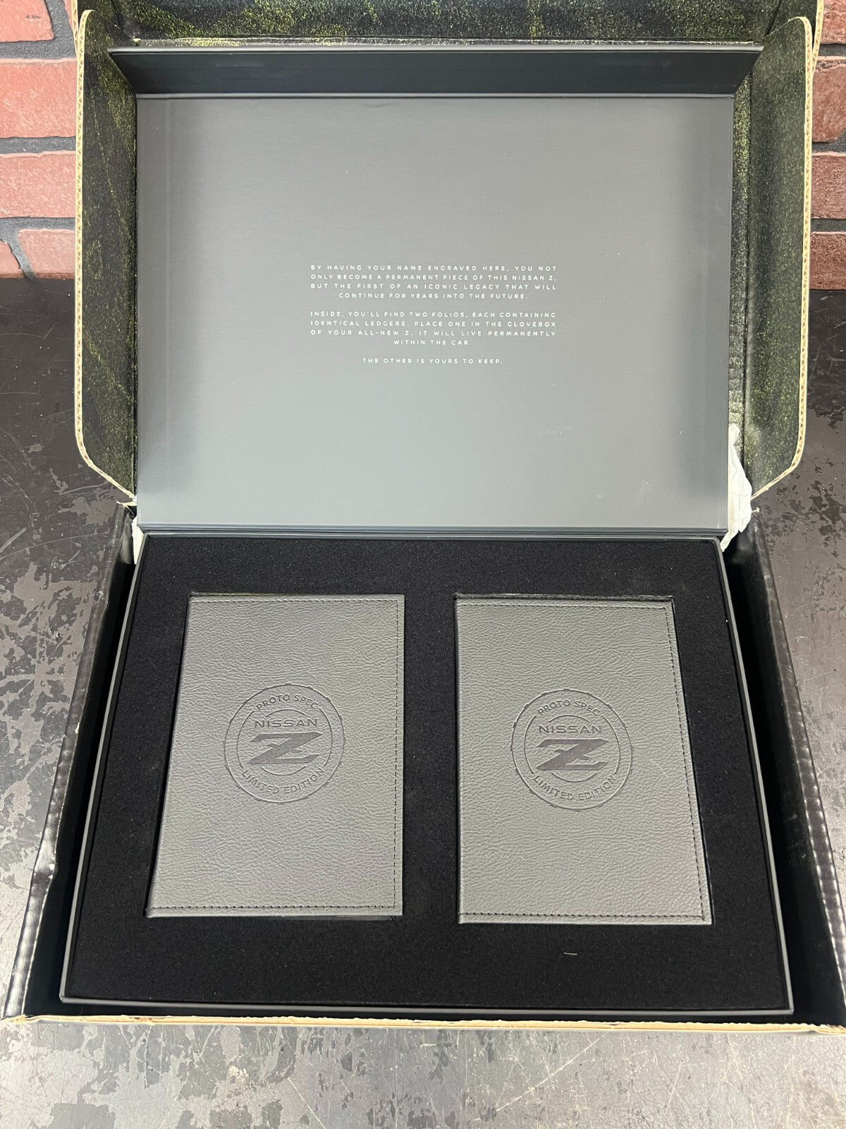 Nissan Z Proto Spec Owner Plaque/ Owner Plate/ Owner Log OEM from Nissan