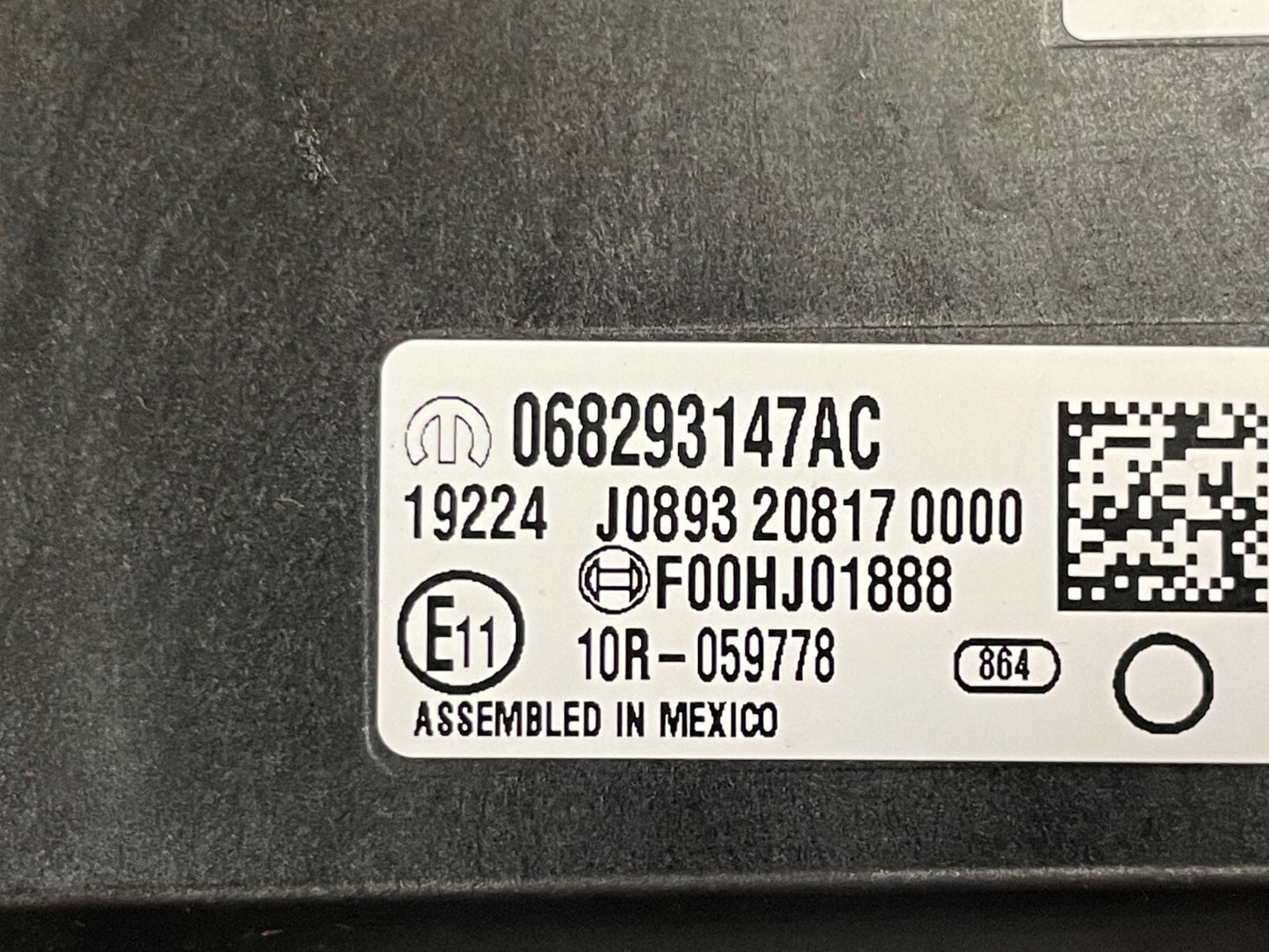 2018-19 CHALLENGER/CHARGER/300/RAM/PACIFICA 68293147AC NETWORK GATEWAY MODULE