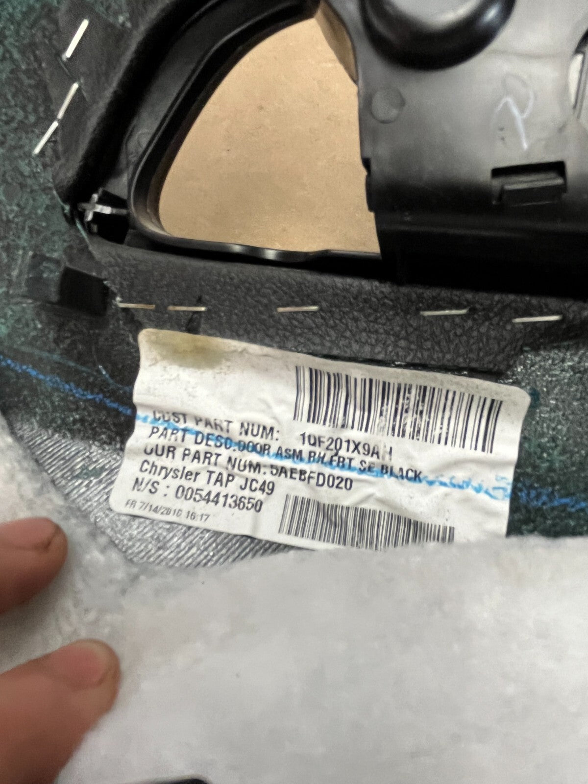 2011-2018 DODGE JOURNEY RIGHT RH FRONT PASSENGER DOOR CARD TRIM PANEL 1QF201X9AH