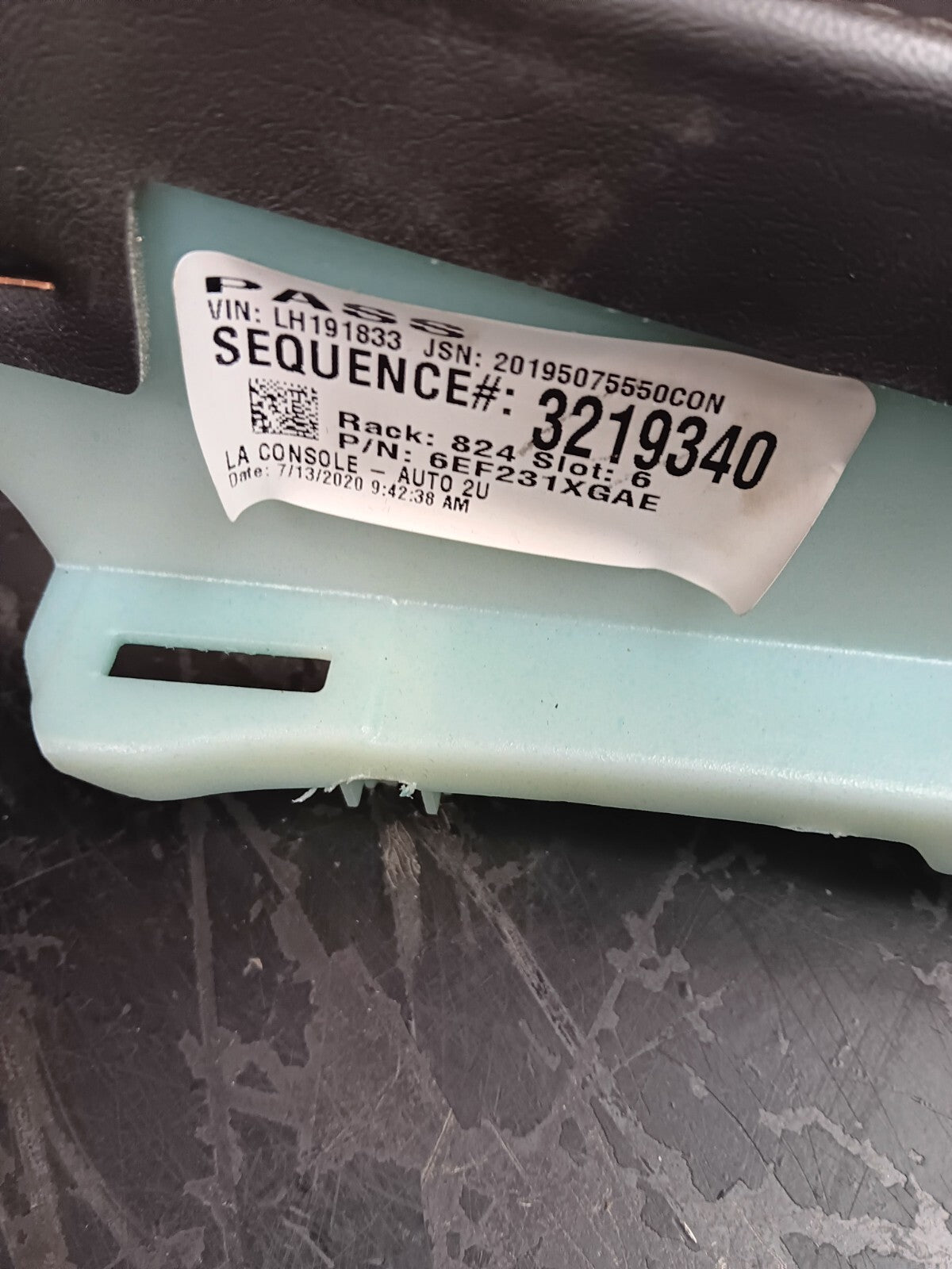 2015-2023 Dodge Challenger Black Center Floor Console Trim Panel 5LE51LA8AB