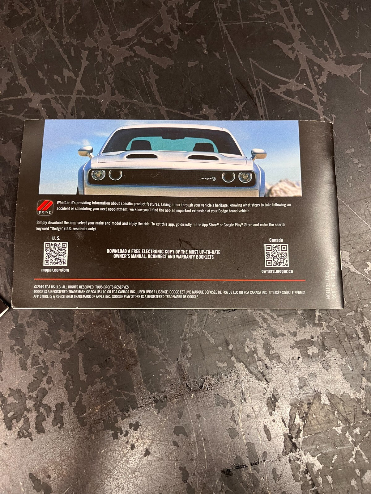 2020 Dodge Challenger Quick Reference Guide/Drive Mode Supplement Set OEM
