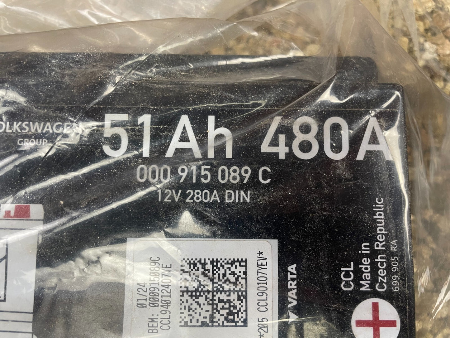 Volkswagen Group Battery Audi A3/Q3/S3 2.0L 51AH 480A 12v 280A DIN 000-915-089-C