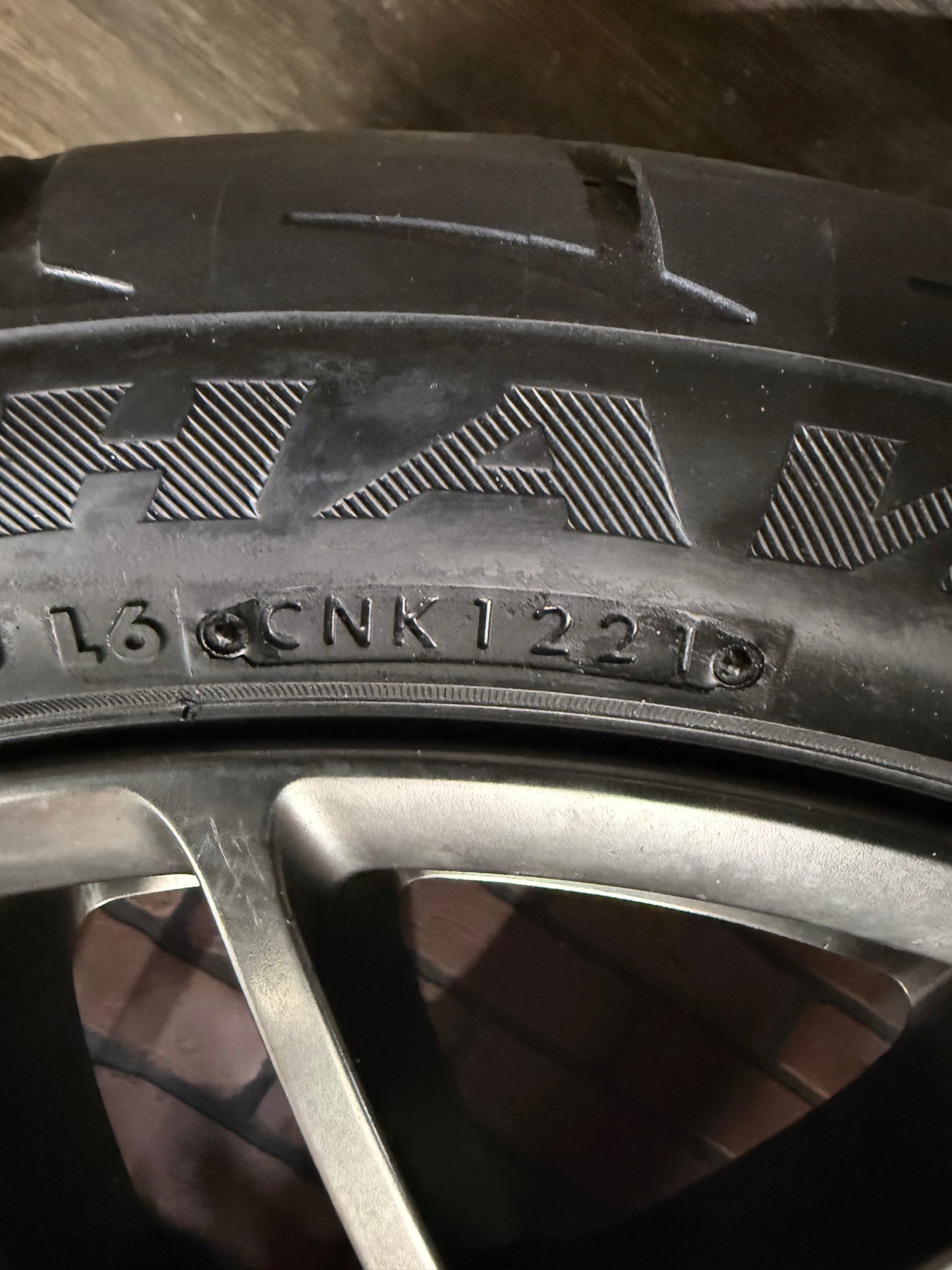 Used OEM Ford Mustang GT500 SVT Staggered Wheel and Tire Set 20x9.5, 19x9.5