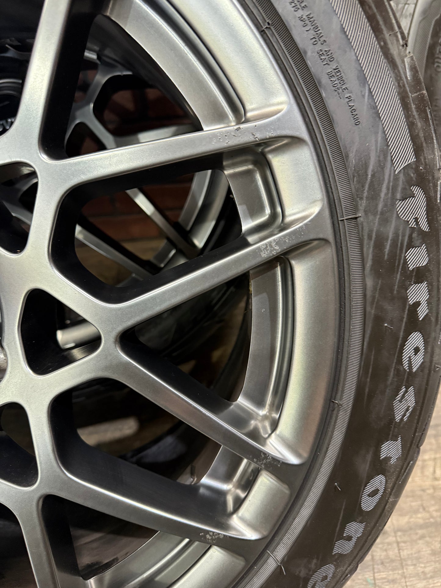 Used OEM Ford Mustang GT500 SVT Staggered Wheel and Tire Set 20x9.5, 19x9.5