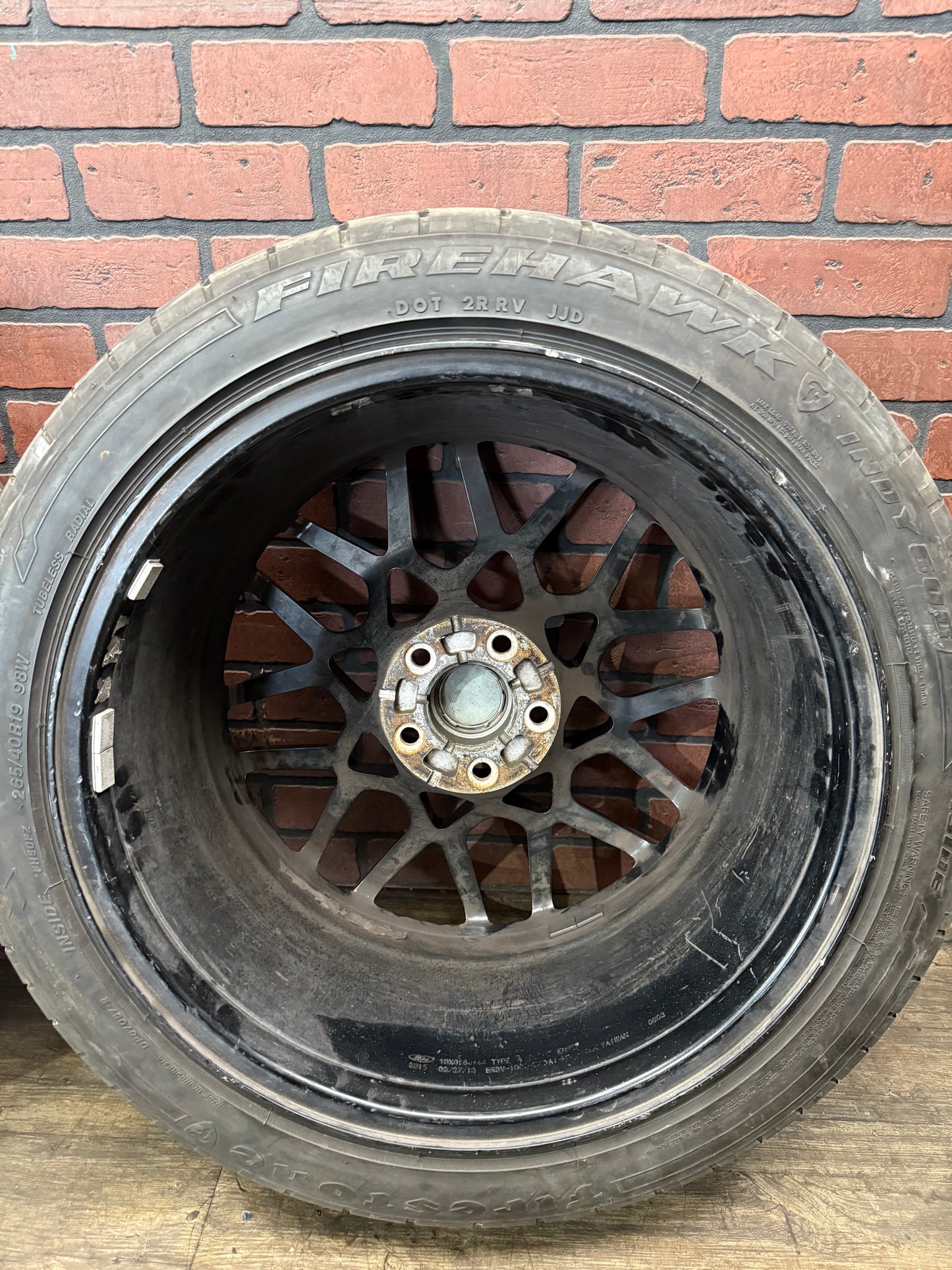 Used OEM Ford Mustang GT500 SVT Staggered Wheel and Tire Set 20x9.5, 19x9.5