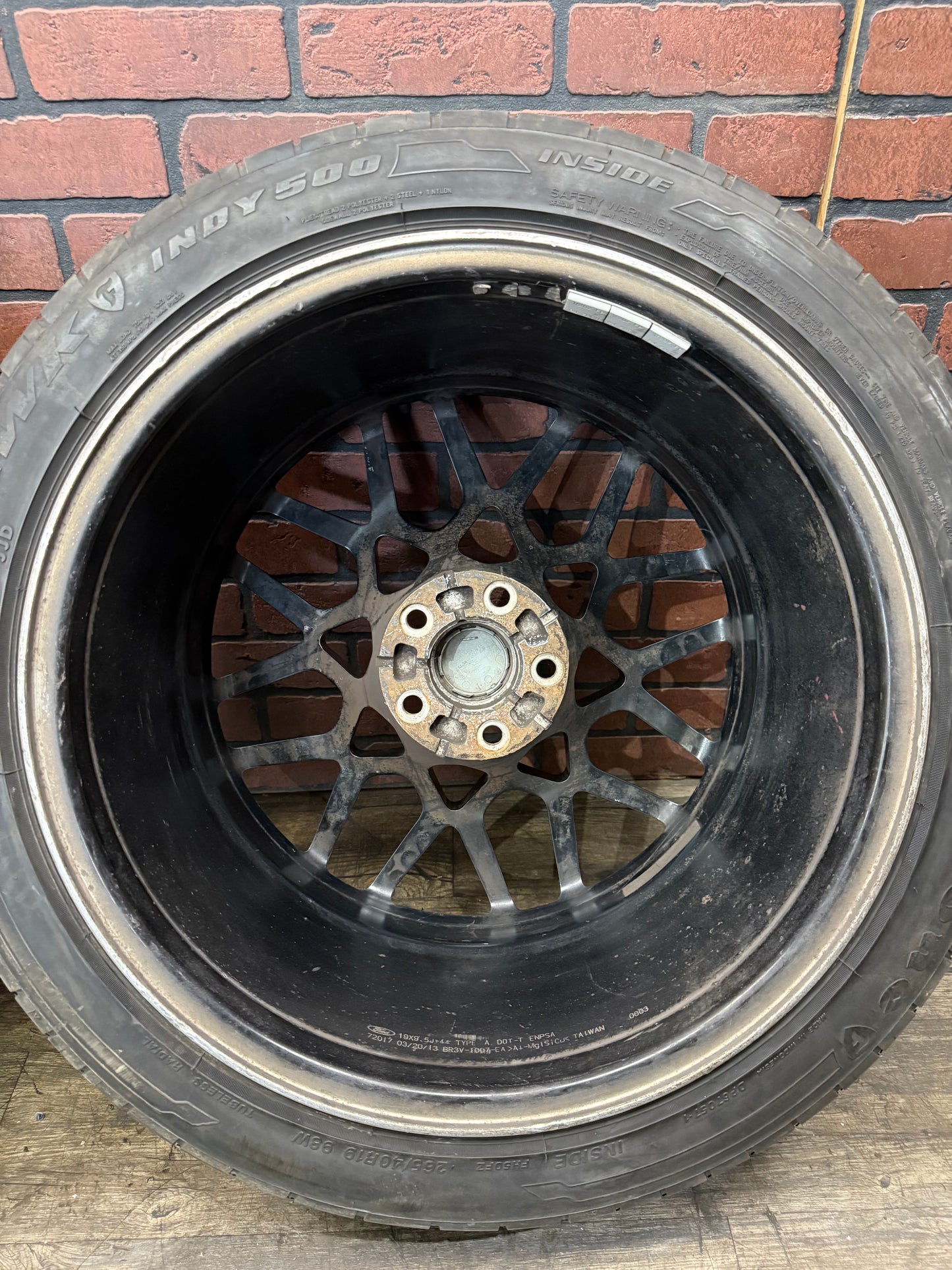 Used OEM Ford Mustang GT500 SVT Staggered Wheel and Tire Set 20x9.5, 19x9.5
