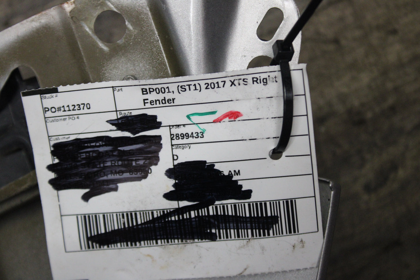 2013-2017 Cadillac XTS Passenger Right Silver Fender Used Panel OEM
