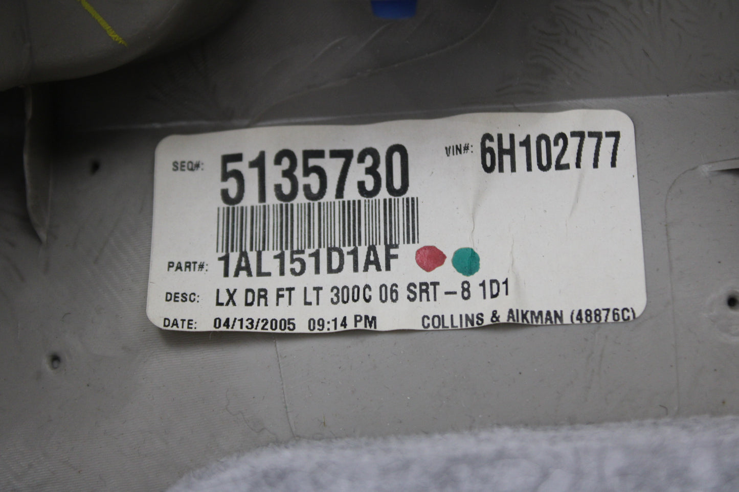 2006-2007 CHRYSLER 300 OEM FRONT DRIVER LH SIDE INTERIOR DOOR PANEL