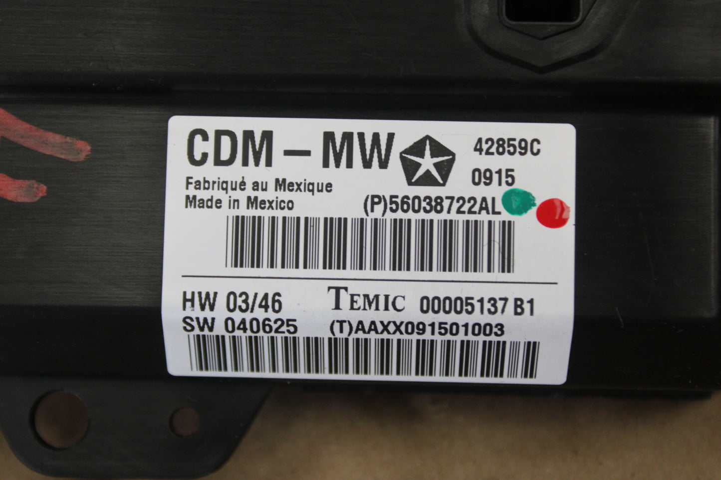 05-10 CHRYSLER 300C SRT8 6.1L OEM FRONT DOOR CONTROL MODULE 56038722AL