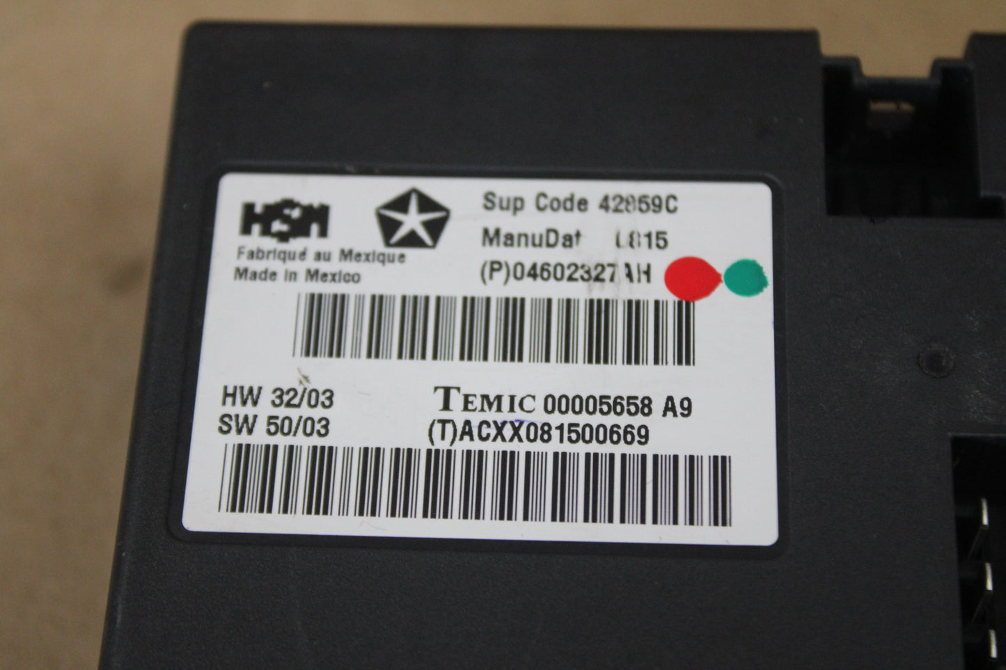 2005 - 2006 CHRYSLER 300C SRT8 6.1L HEMI OEM HEATED SEAT CONTROL MODULE COMPUTER
