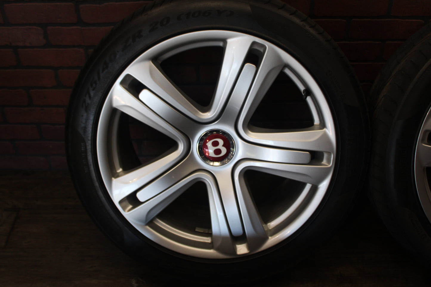 11-18 Bentley Continental GT GTC 5 Spoke Silver 20x9.5 Wheel Set Flying Spur