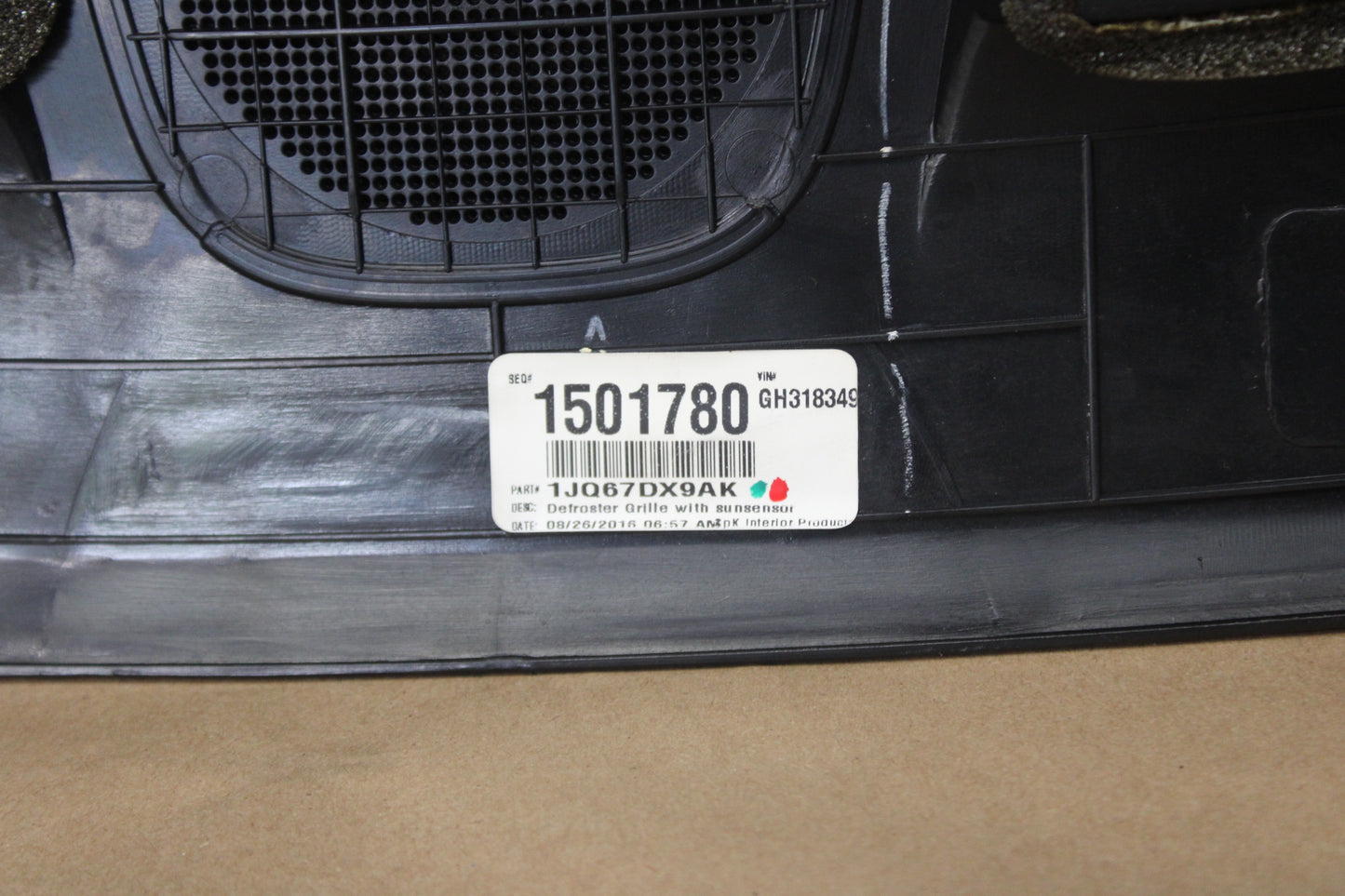 11-23 CHARGER DASH DEFROSTER GRILLE DEFROST VENT PANEL OEM 1JQ67DX9AK