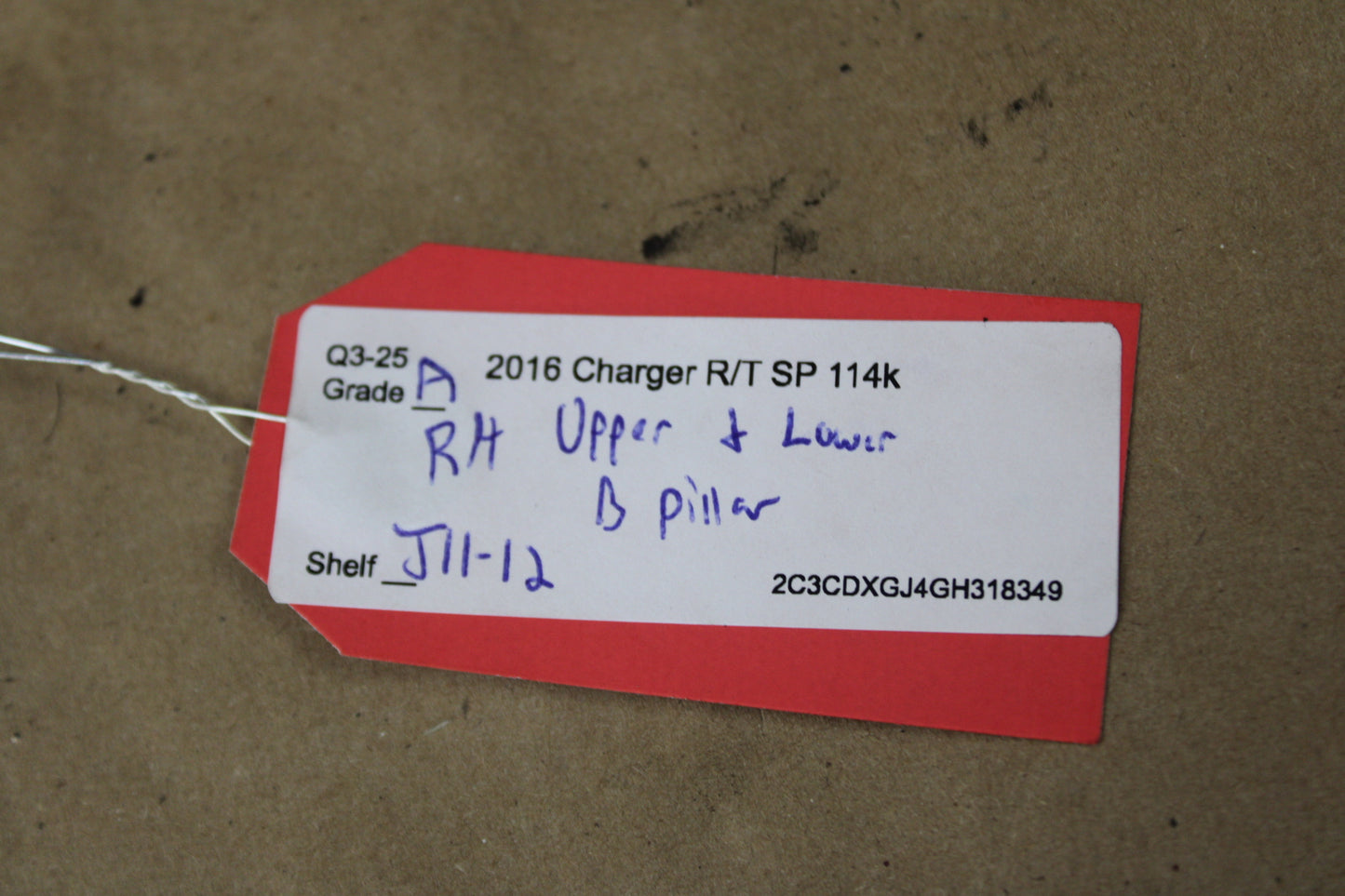 2011–2023 DODGE CHARGER RIGHT CENTER B PILLAR PANEL OEM 1KL28TRMAA
