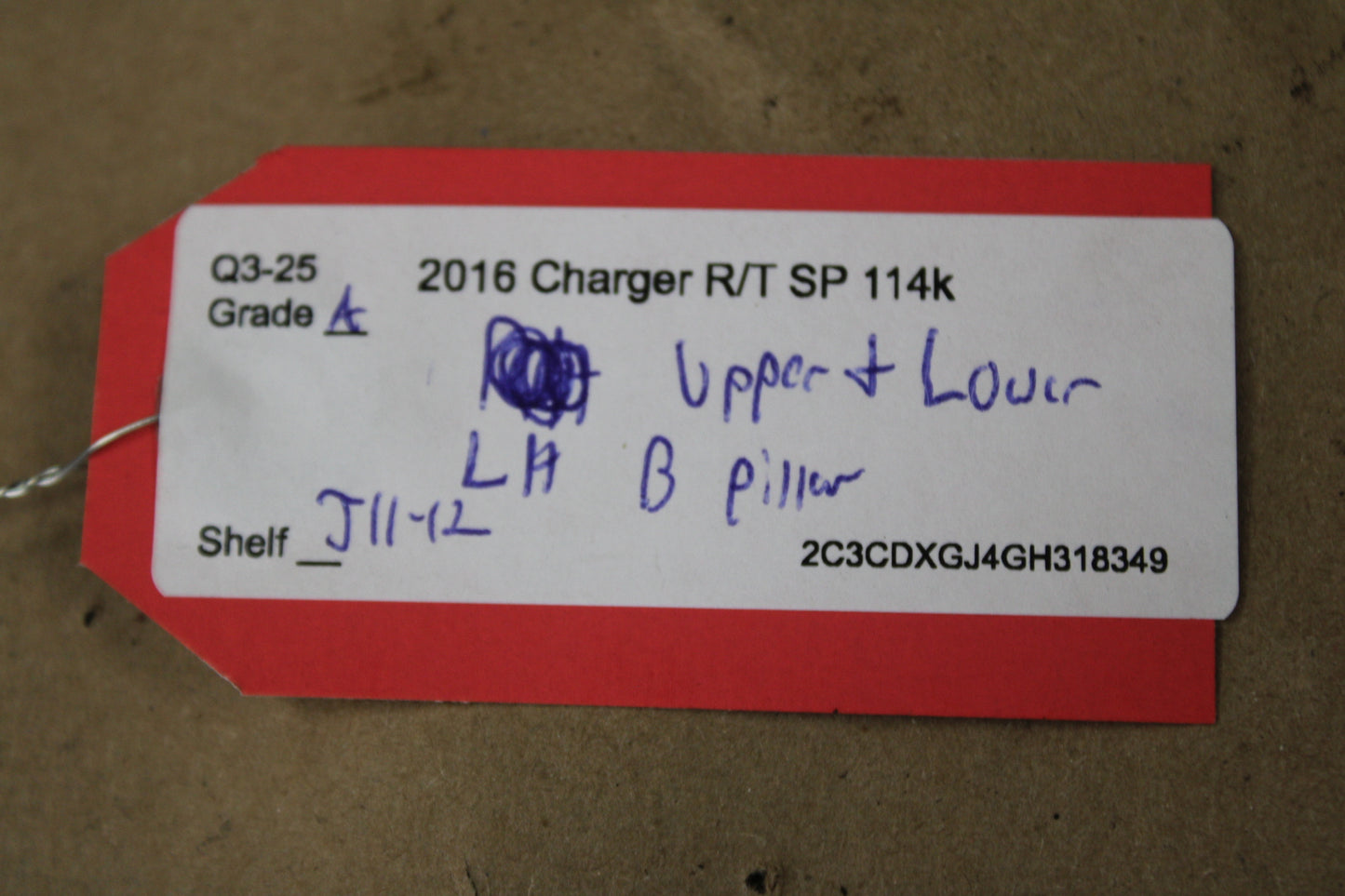 2011-2023 DODGE CHARGER LEFT CENTER B PILLAR PANEL OEM 1KL29TRMAA